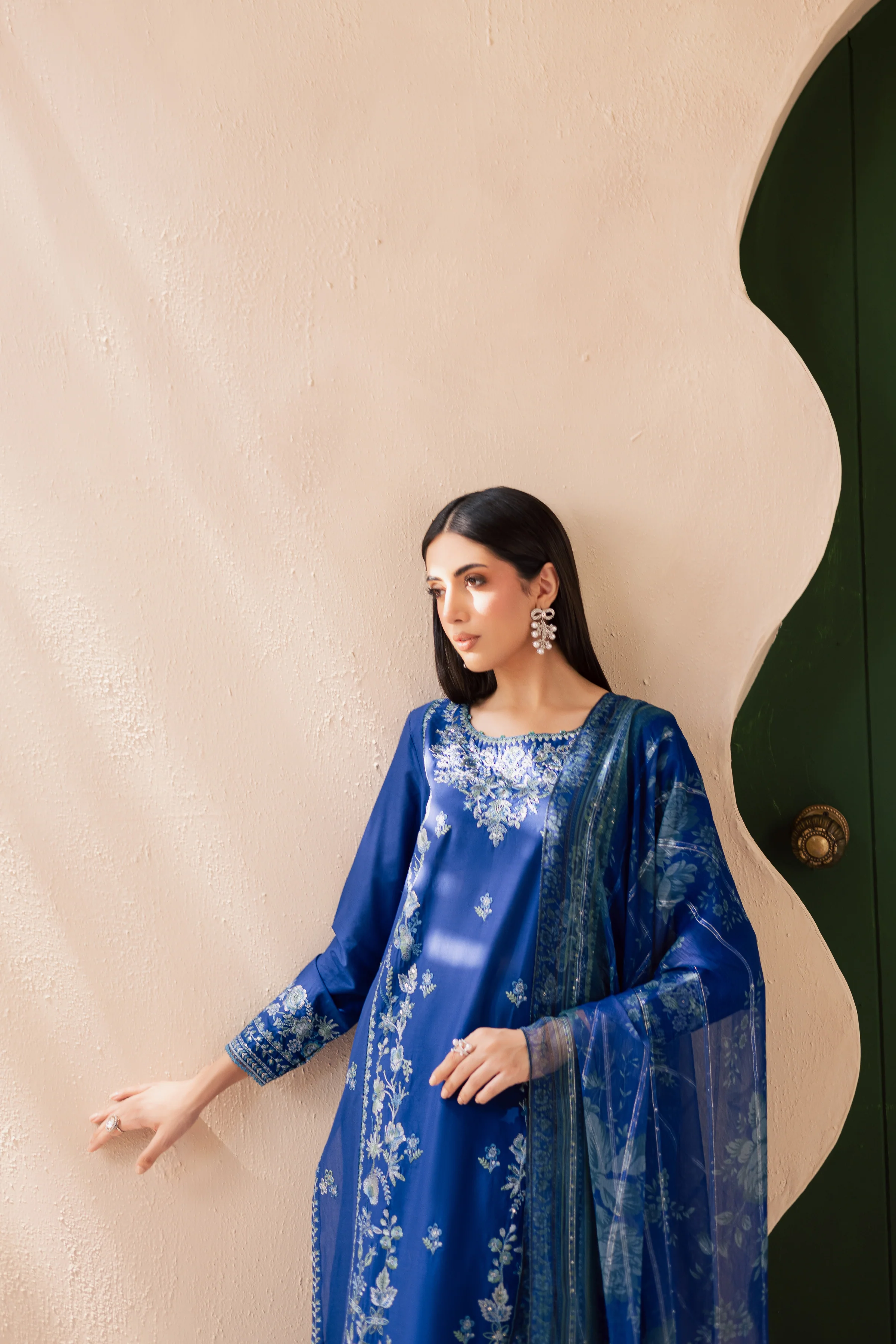 Falafel 3Pc - Embroidered Solid Dress - Image 8
