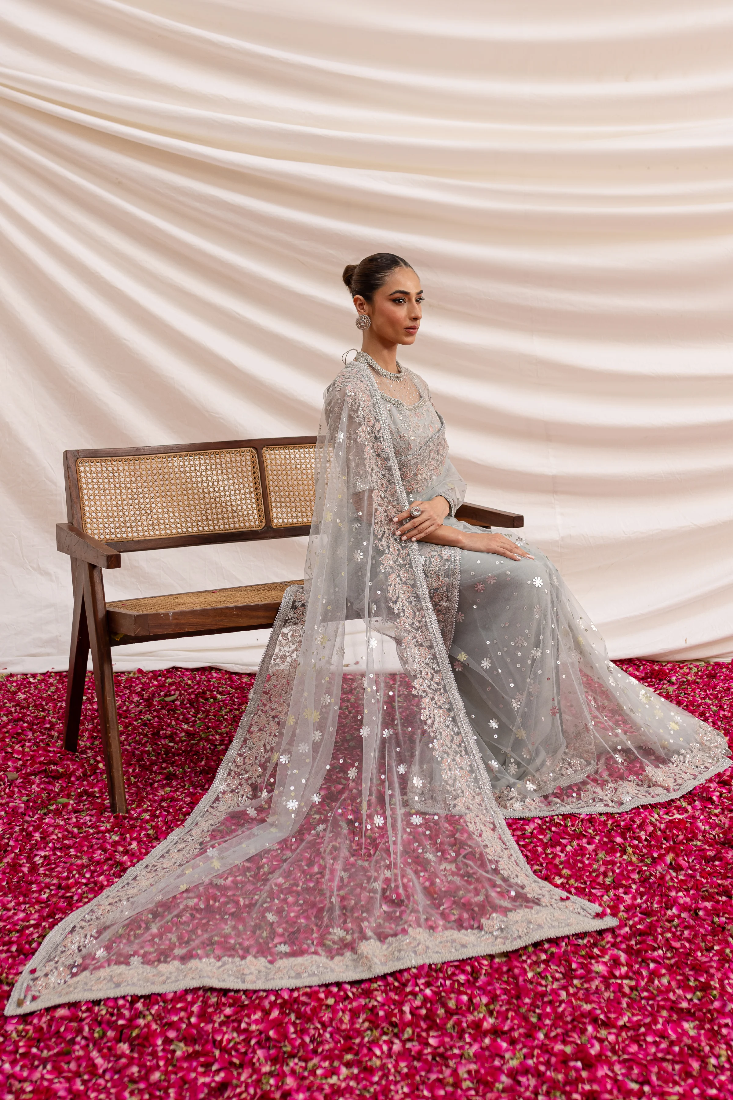 Fareha Saree 3Pc - Formal Dress - Image 5