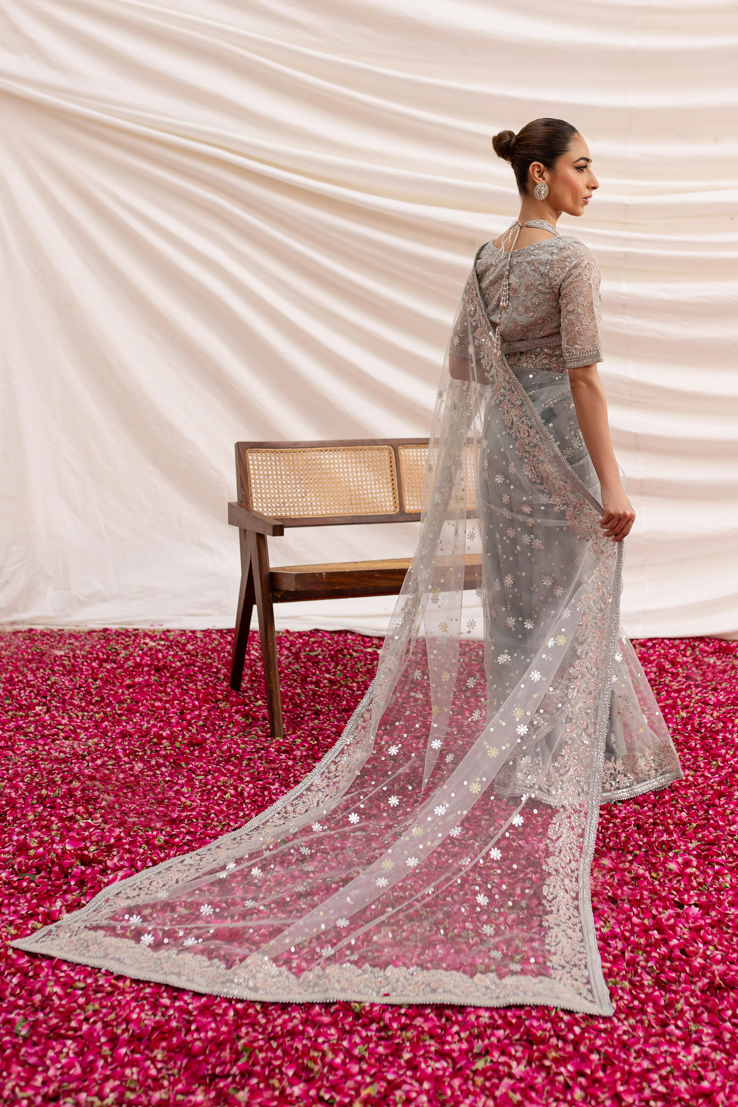 Fareha Saree 3Pc - Formal Dress - Image 9