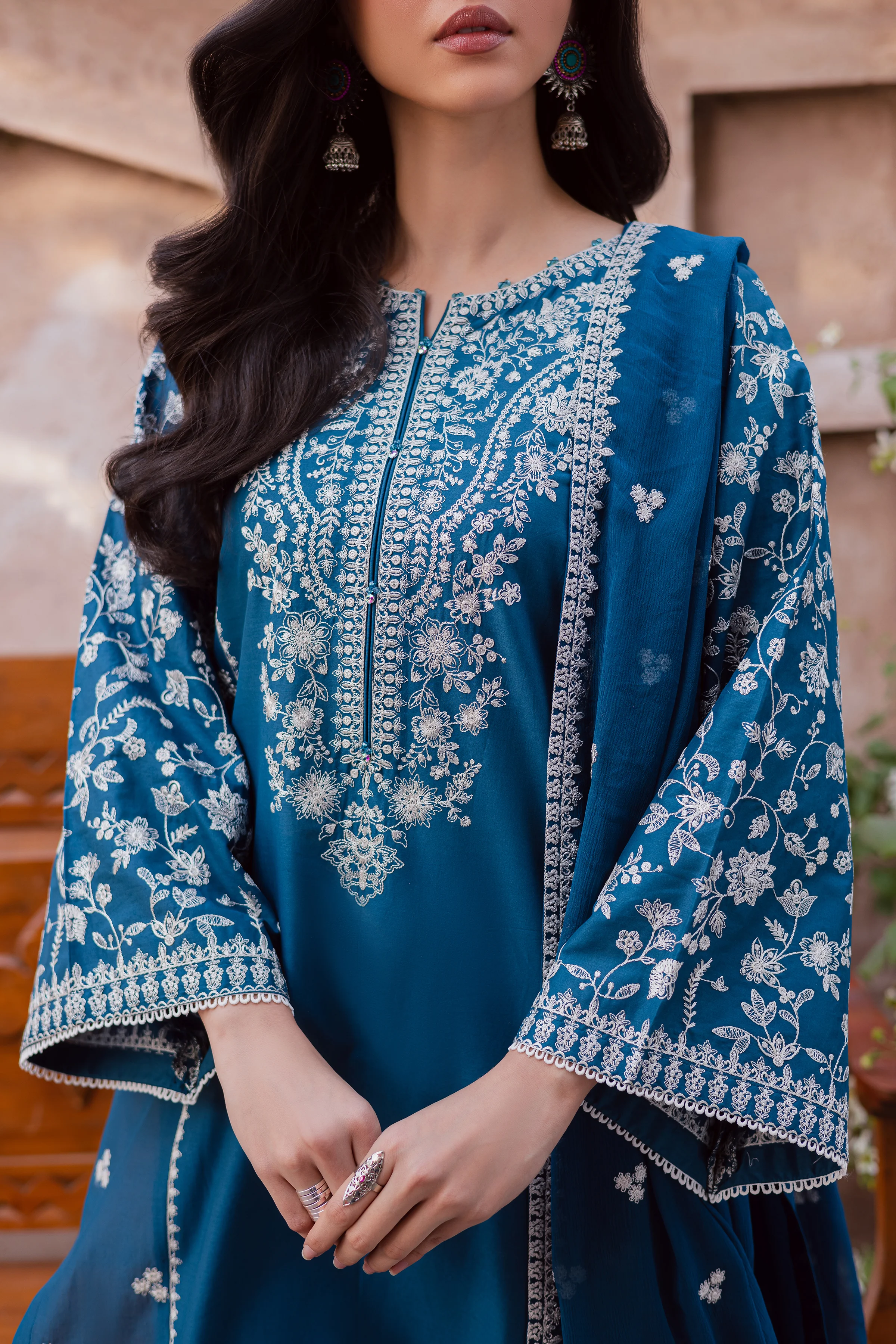 Farsali 3Pc - Festive Embroidered Lawn - Image 10