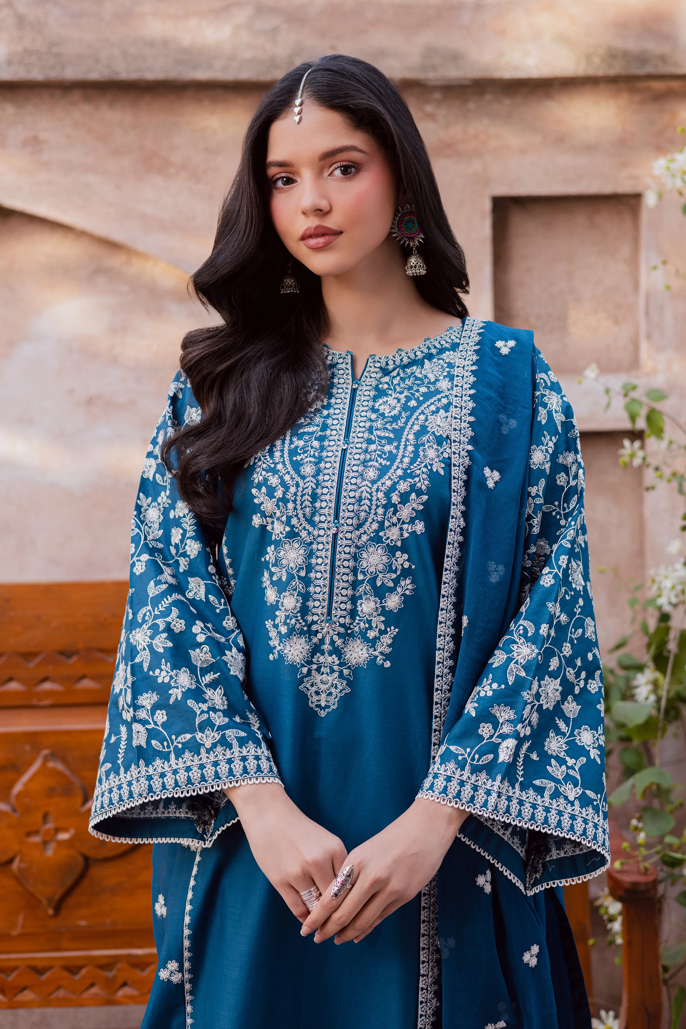Farsali 3Pc - Festive Embroidered Lawn - Image 2