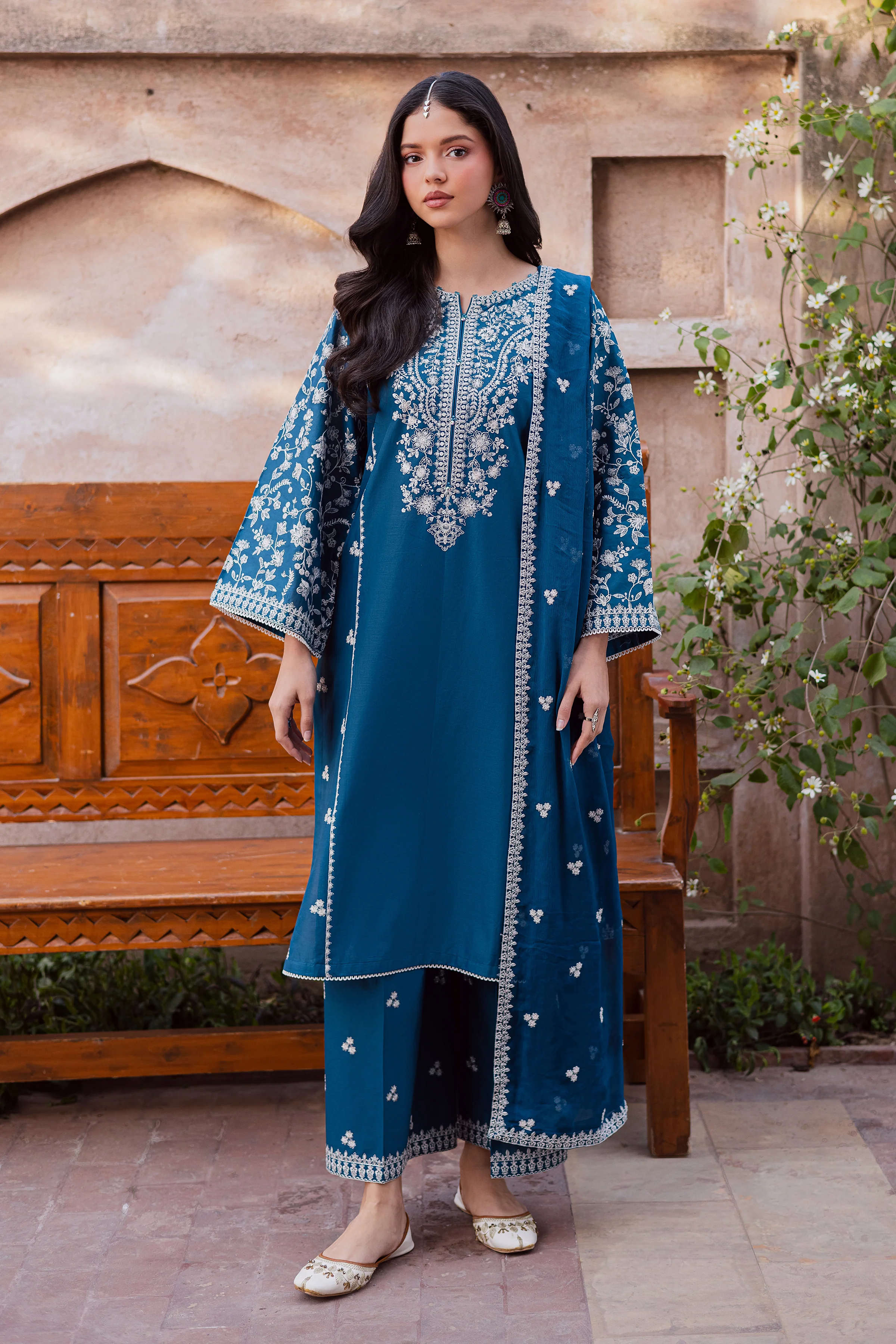Farsali 3Pc - Festive Embroidered Lawn - Image 3