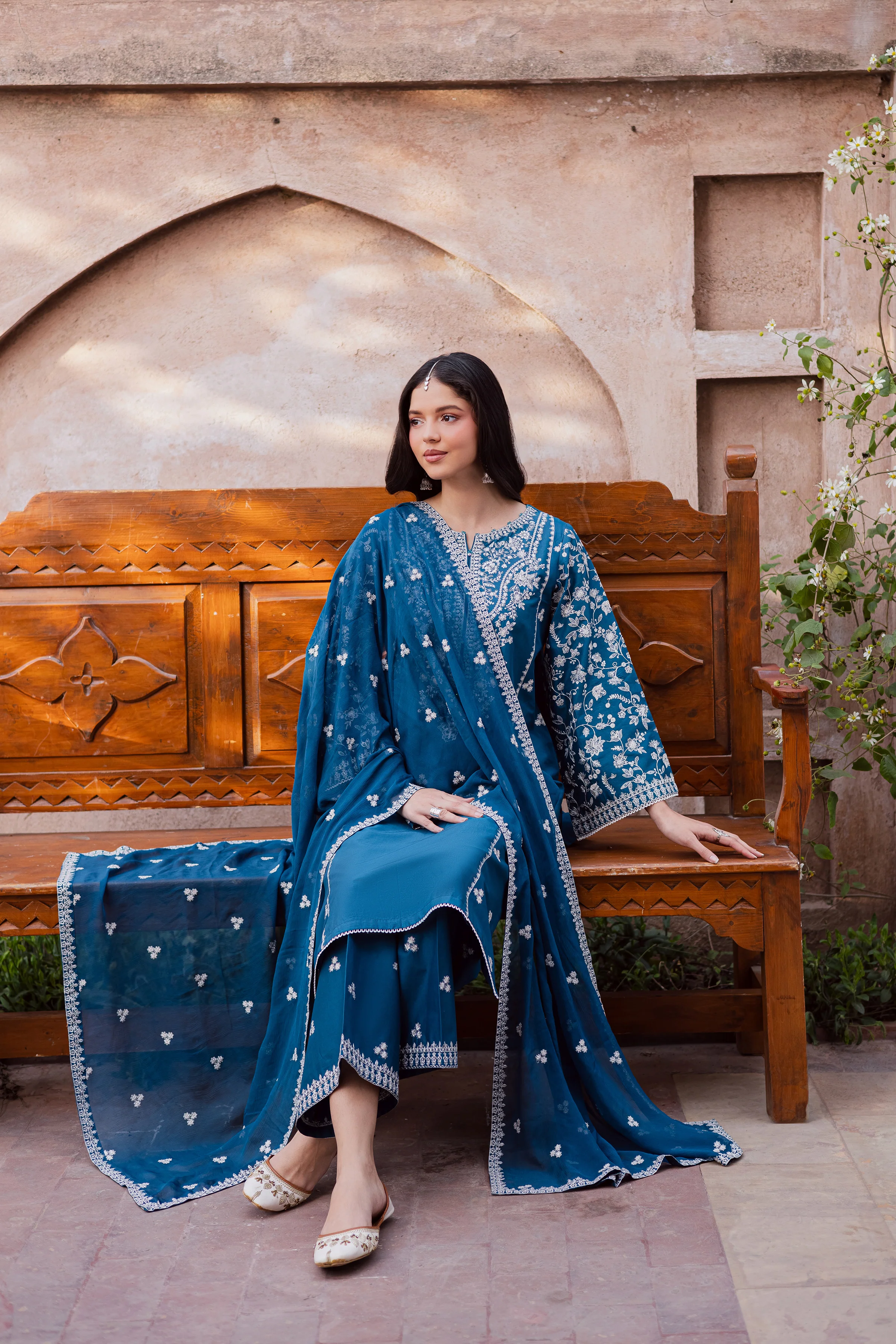 Farsali 3Pc - Festive Embroidered Lawn - Image 5
