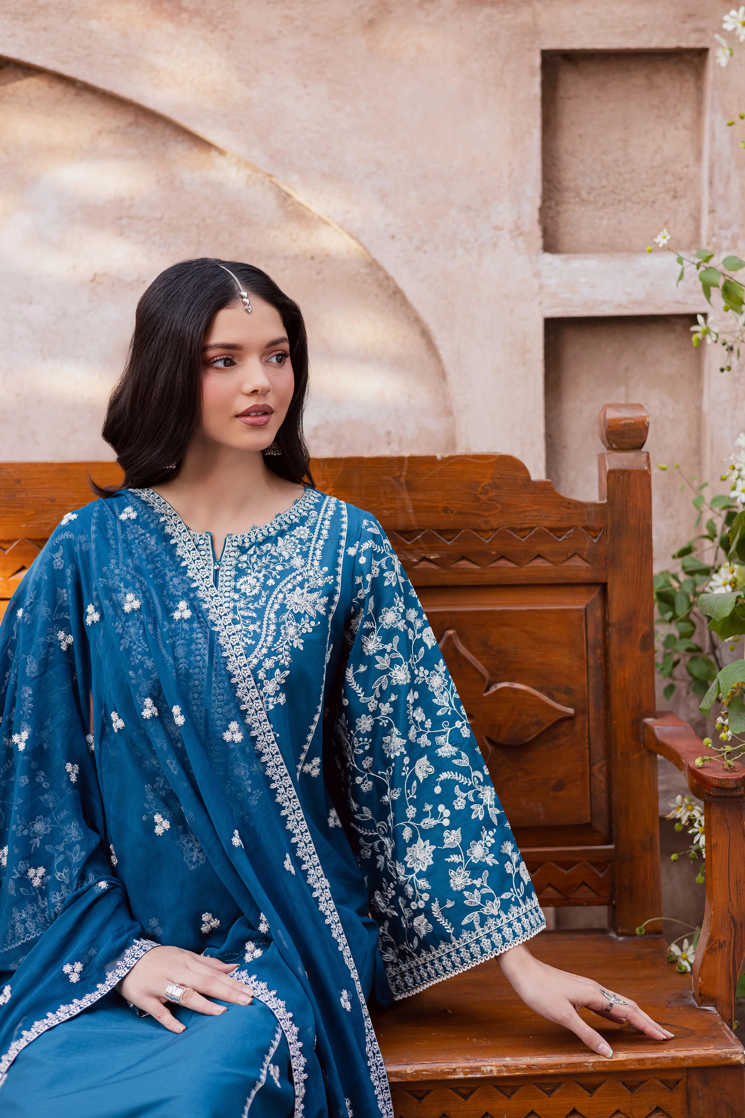 Farsali 3Pc - Festive Embroidered Lawn - Image 8