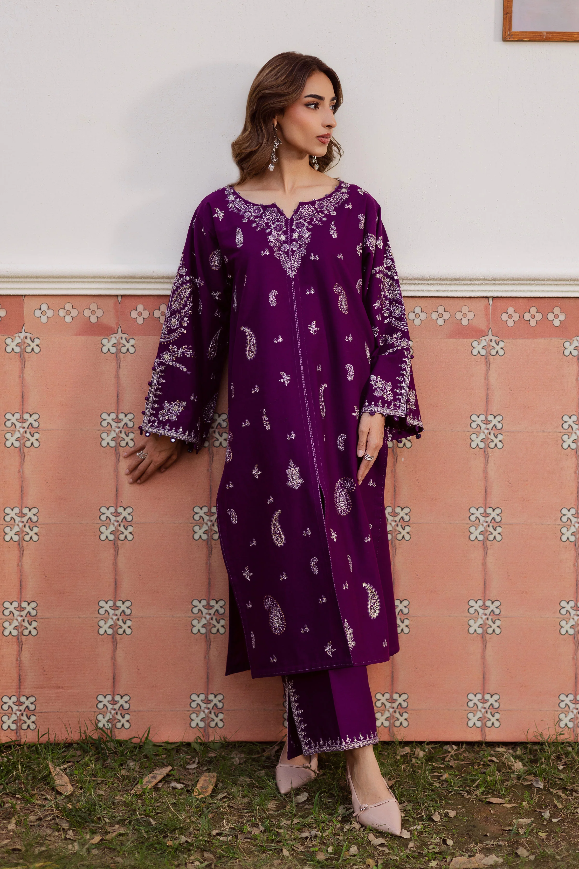 Fave 2Pc - Embroidered Khaddar Dress - Image 3