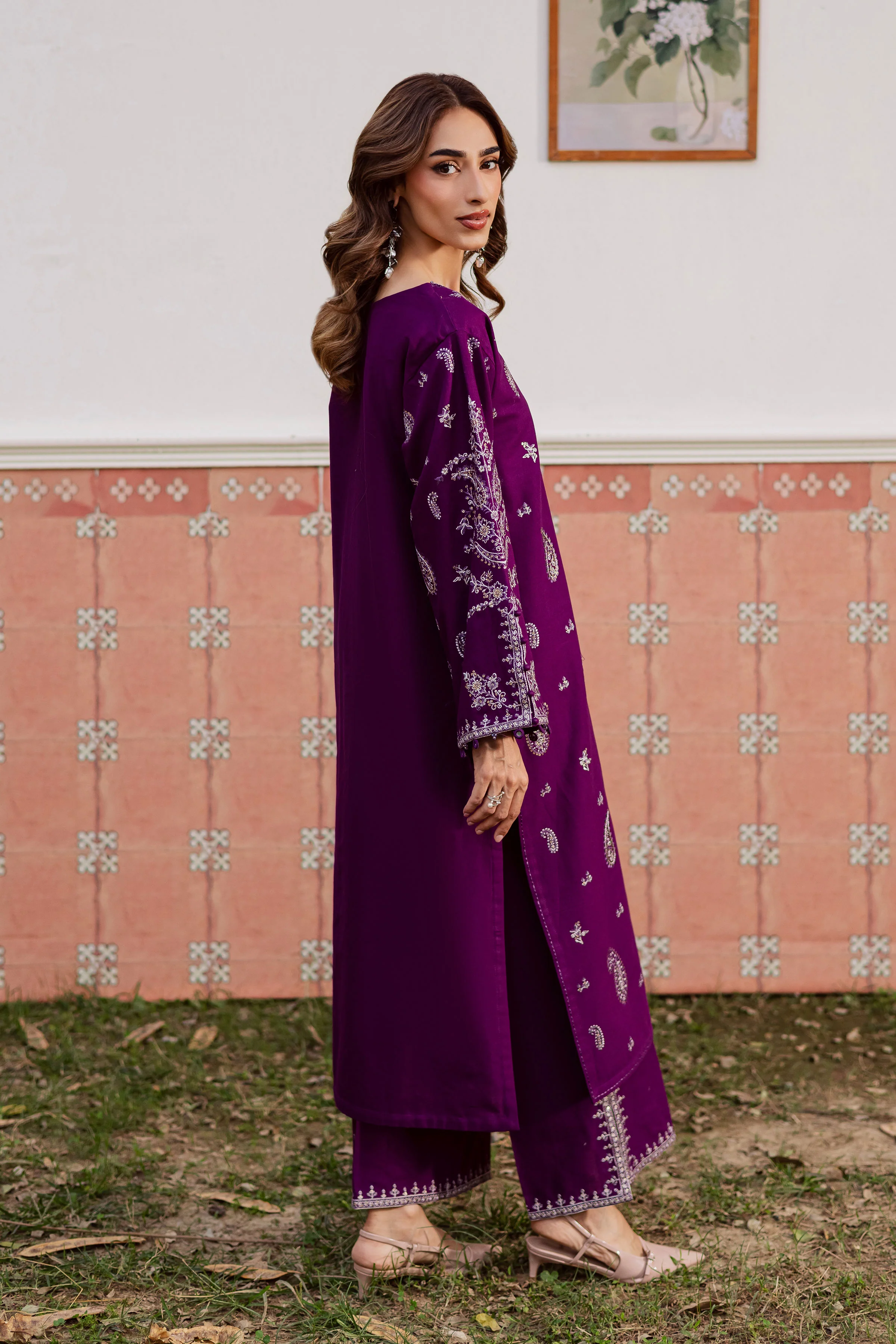 Fave 2Pc - Embroidered Khaddar Dress - Image 5