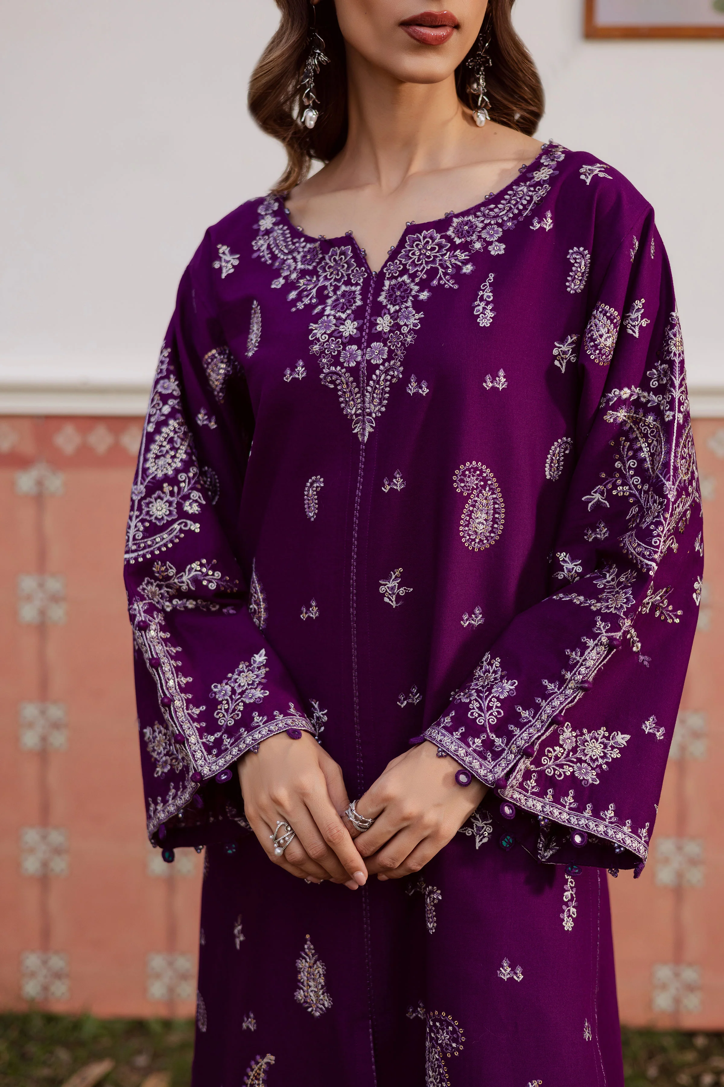 Fave 2Pc - Embroidered Khaddar Dress - Image 6
