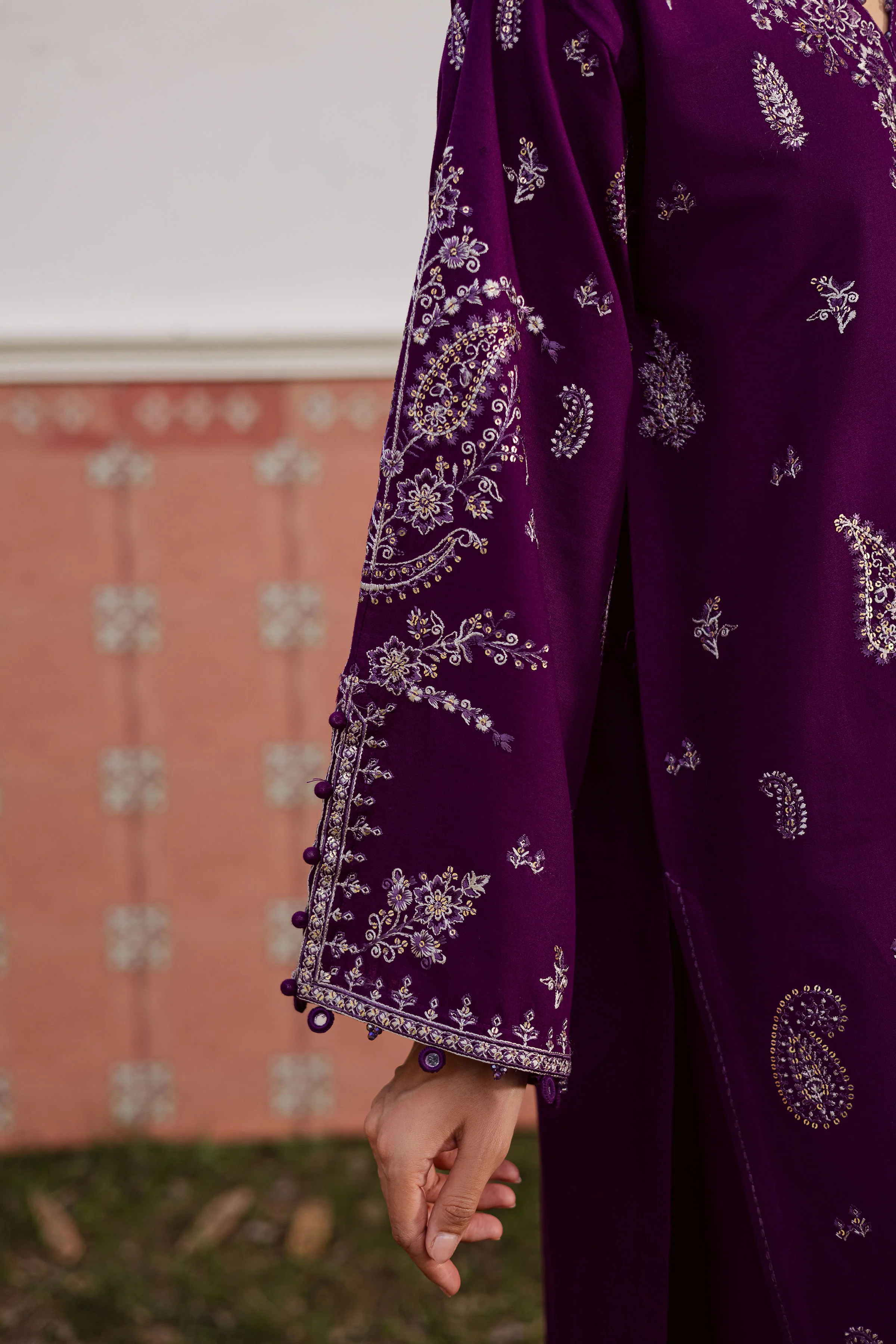 Fave 2Pc - Embroidered Khaddar Dress - Image 7