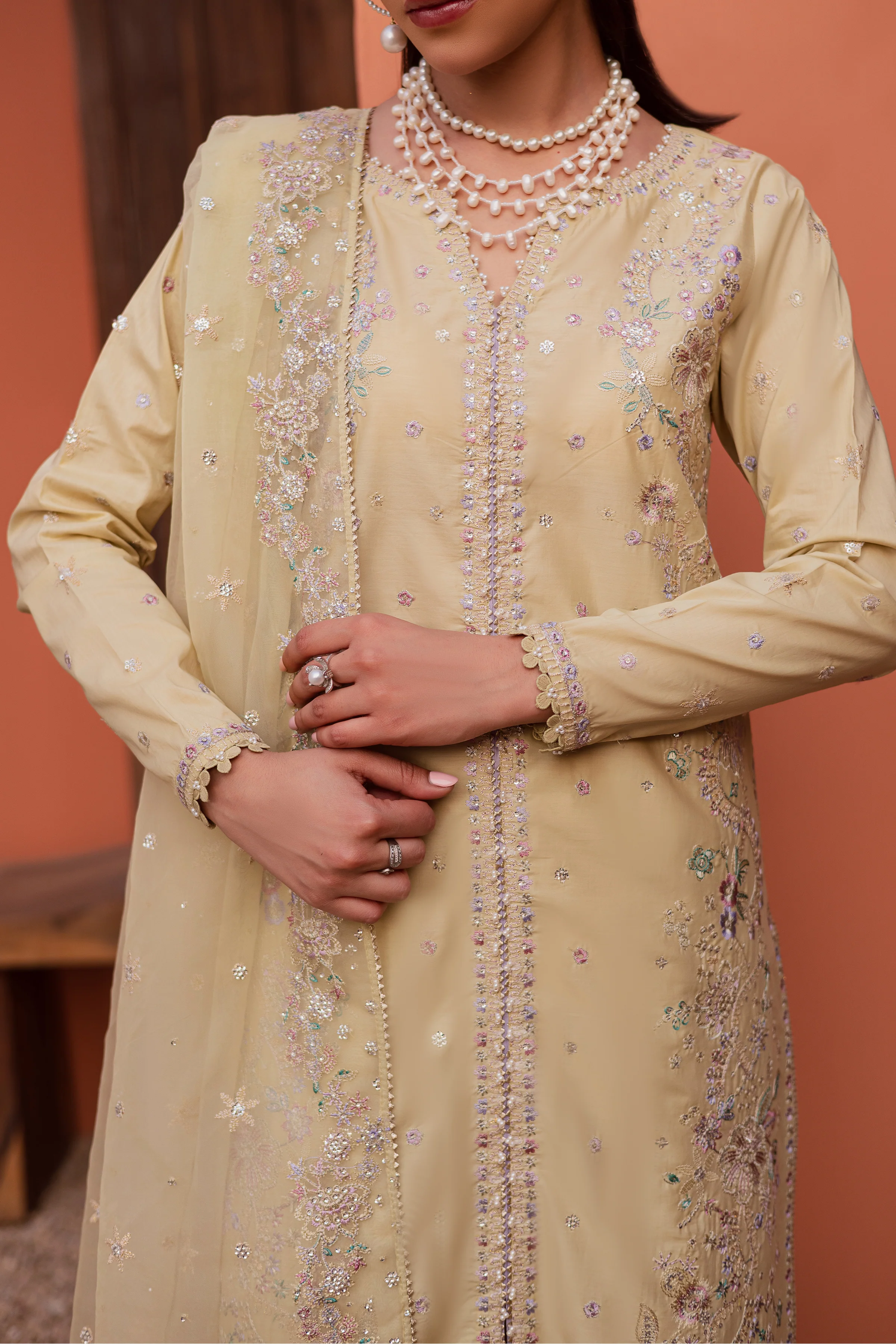 Felia 3Pc - Festive Embroidered Lawn - Image 9
