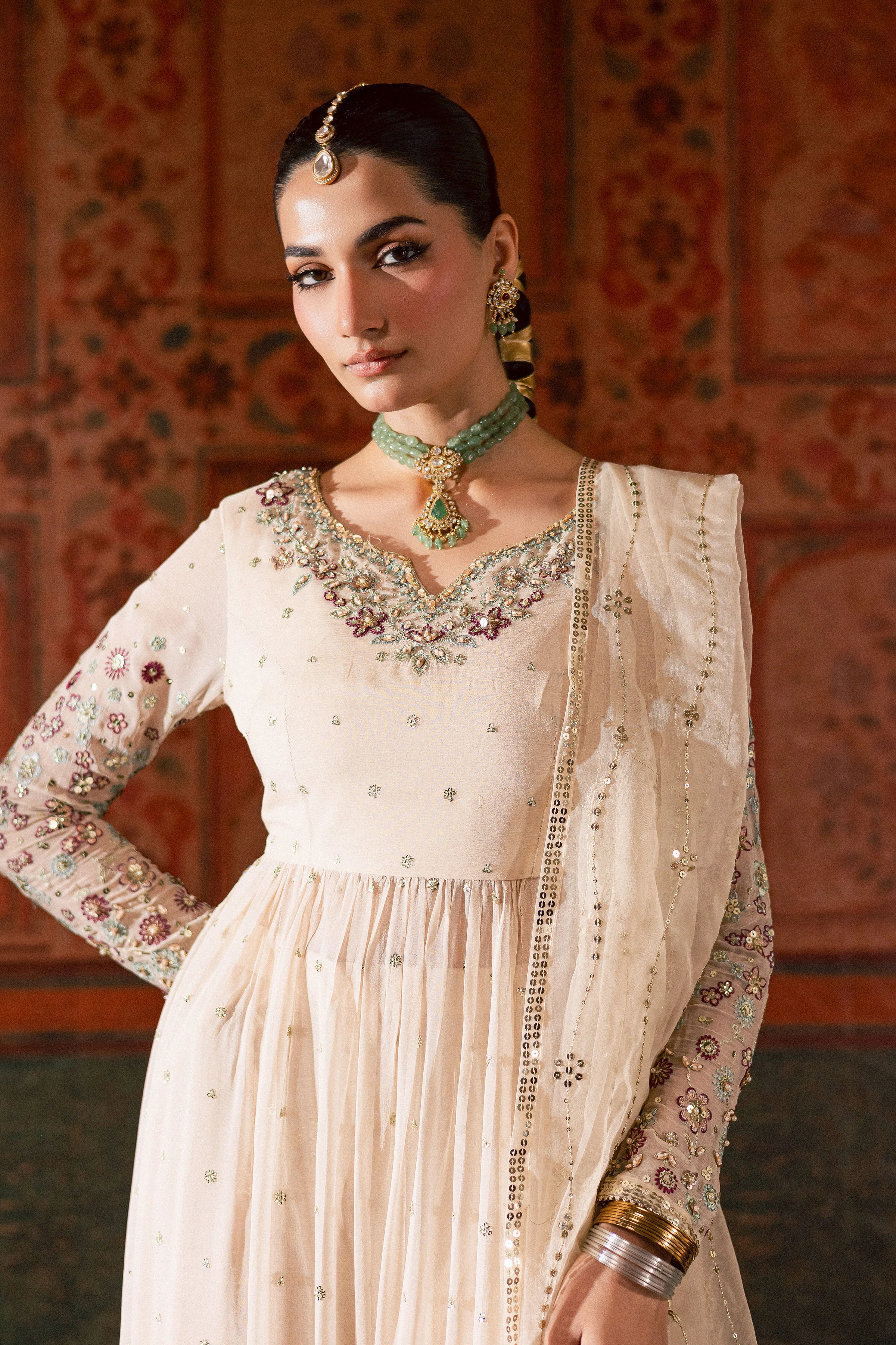 Fiona Lux 3Pc - Chiffon Wedding Frock - Image 4