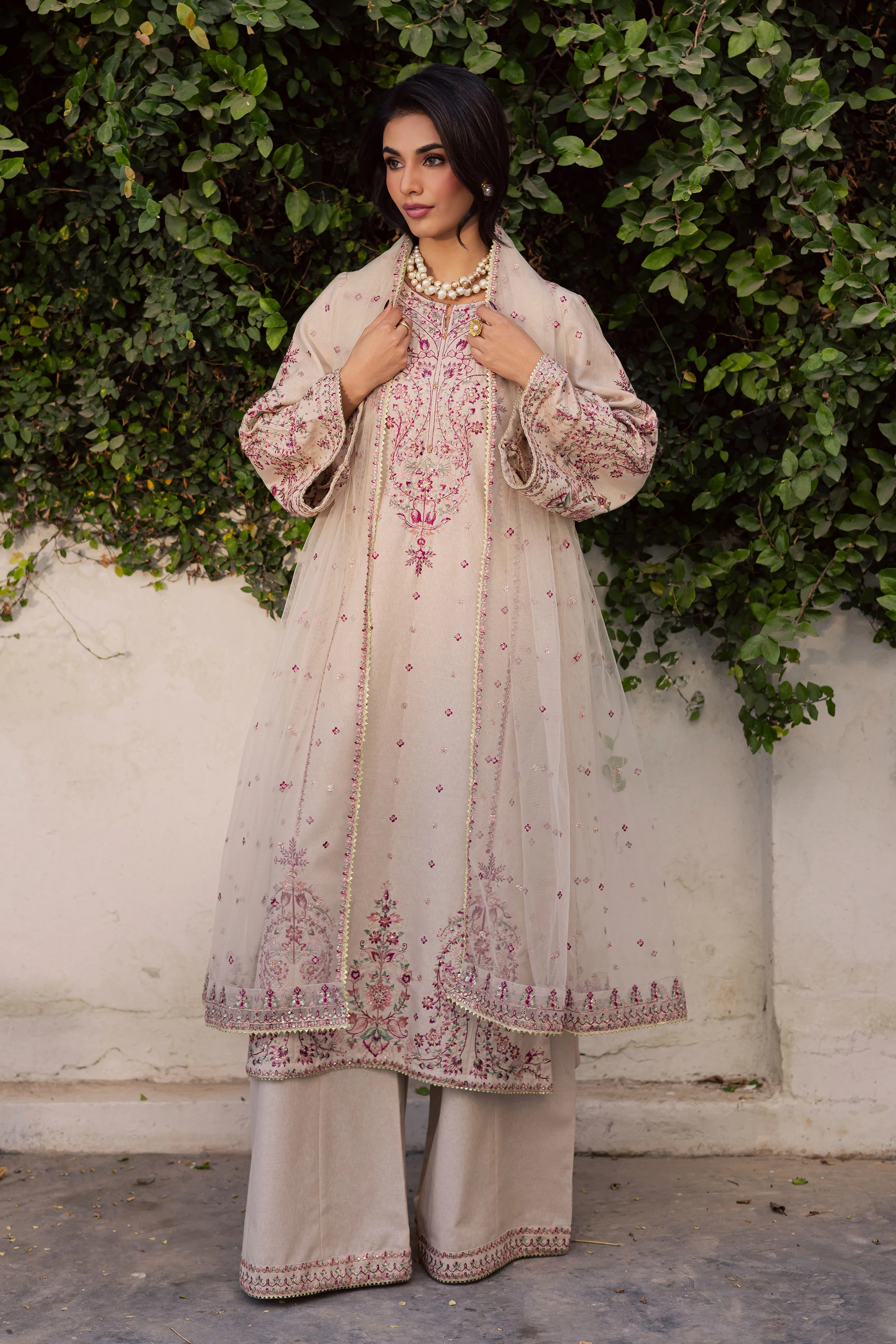Fleur 3Pc - Embroidered Karandi Dress - Image 3