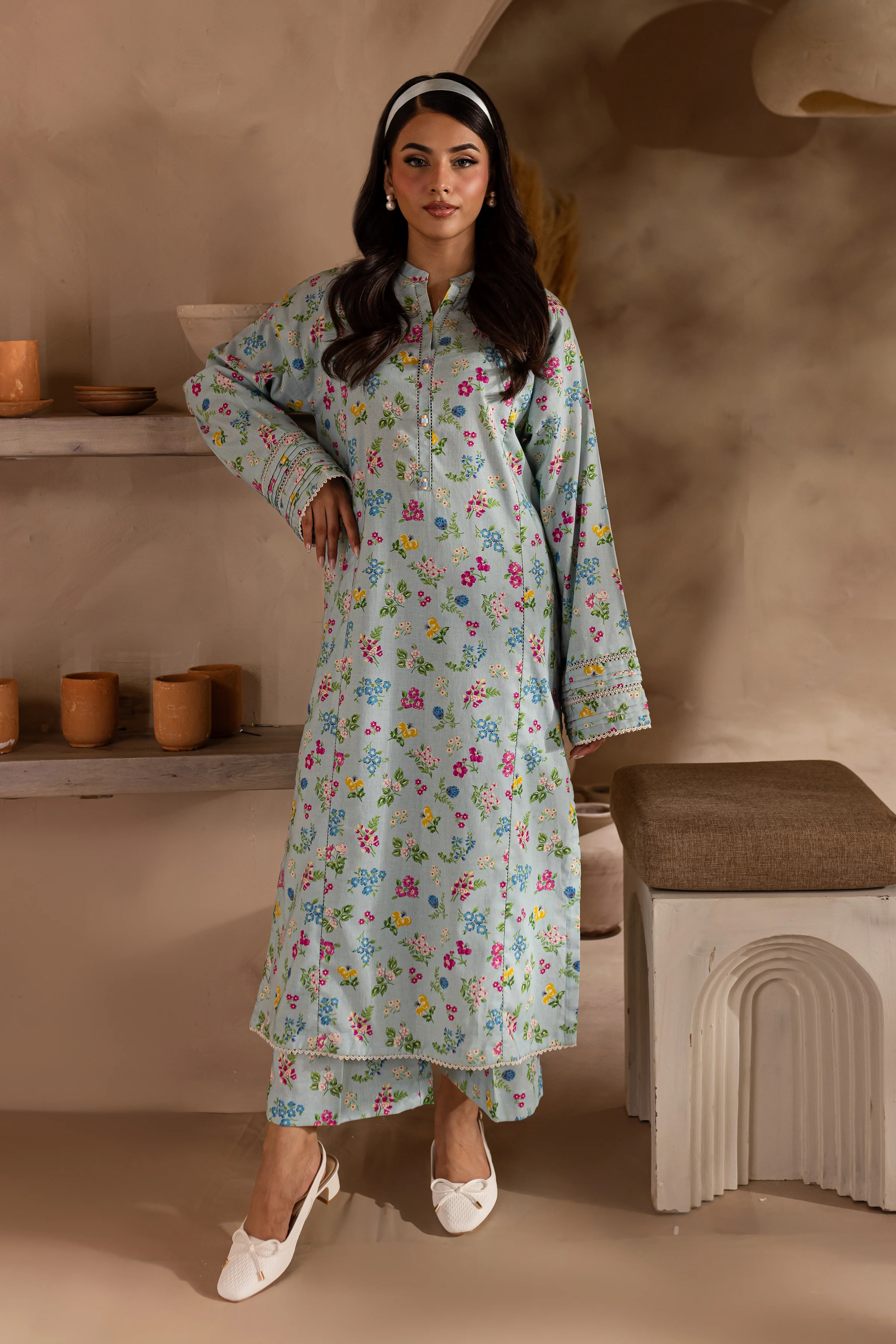 Floriana 2Pc - Printed Khaddar Dress - Image 5
