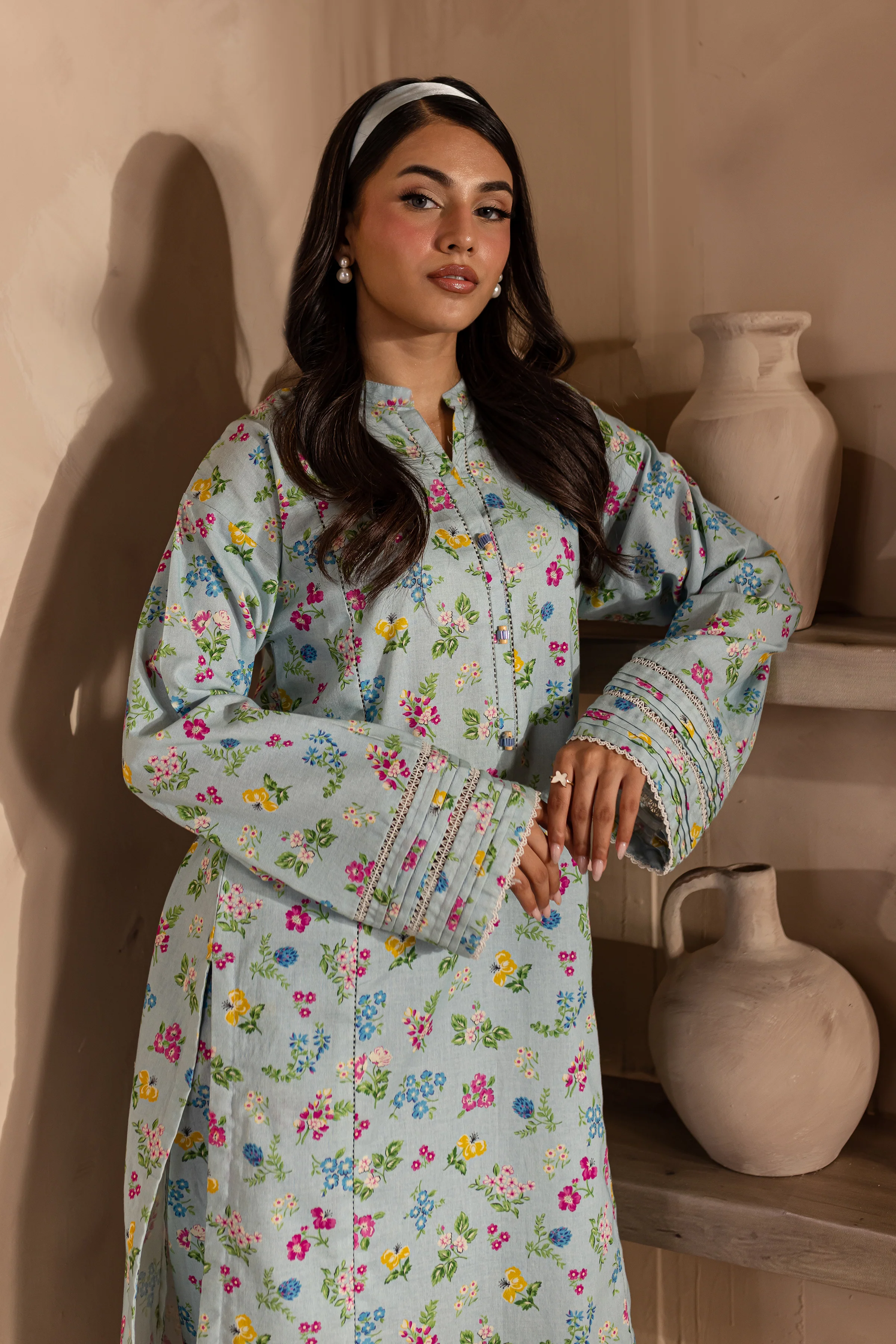 Floriana 2Pc - Printed Khaddar Dress - Image 7