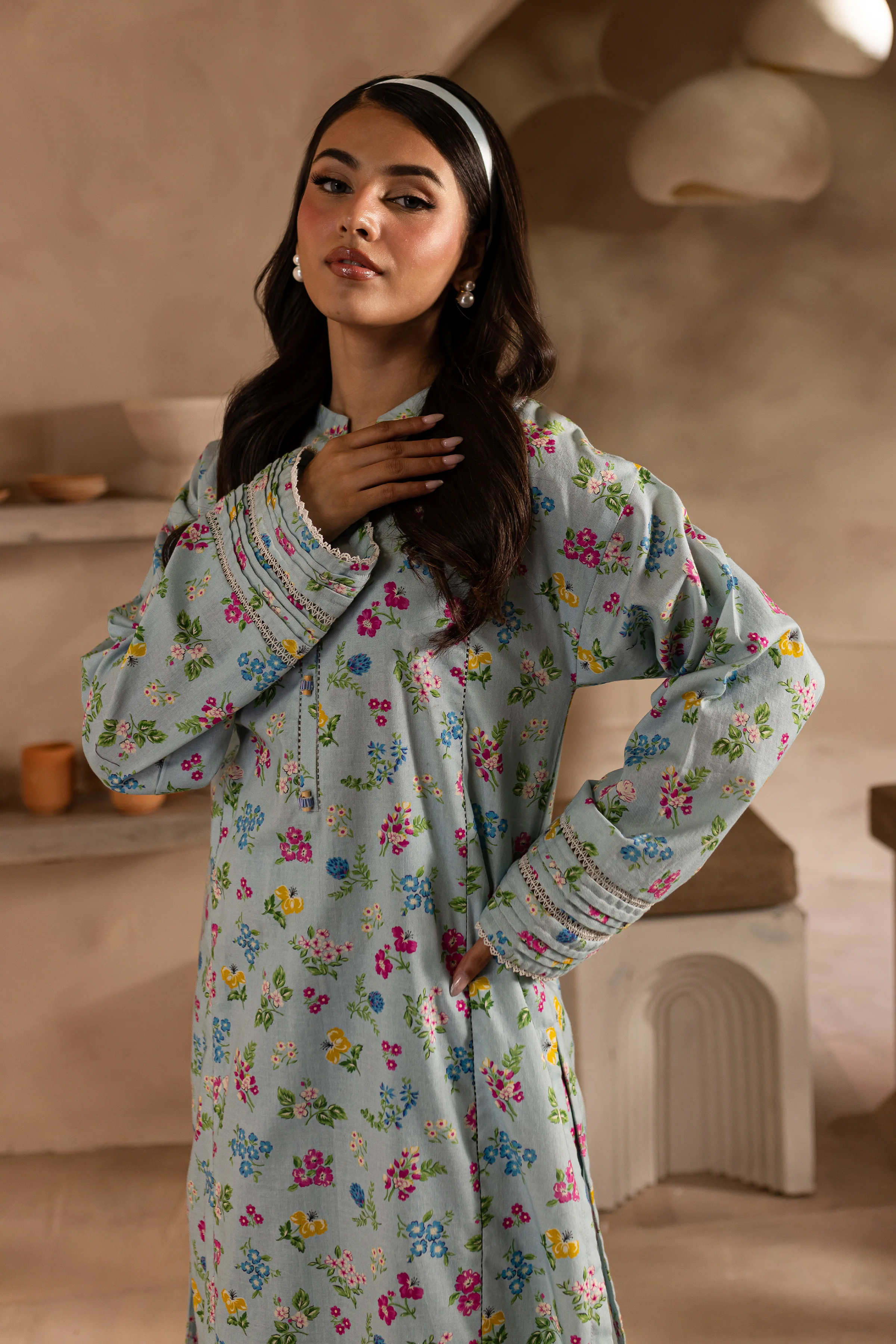 Floriana 2Pc - Printed Khaddar Dress - Image 8