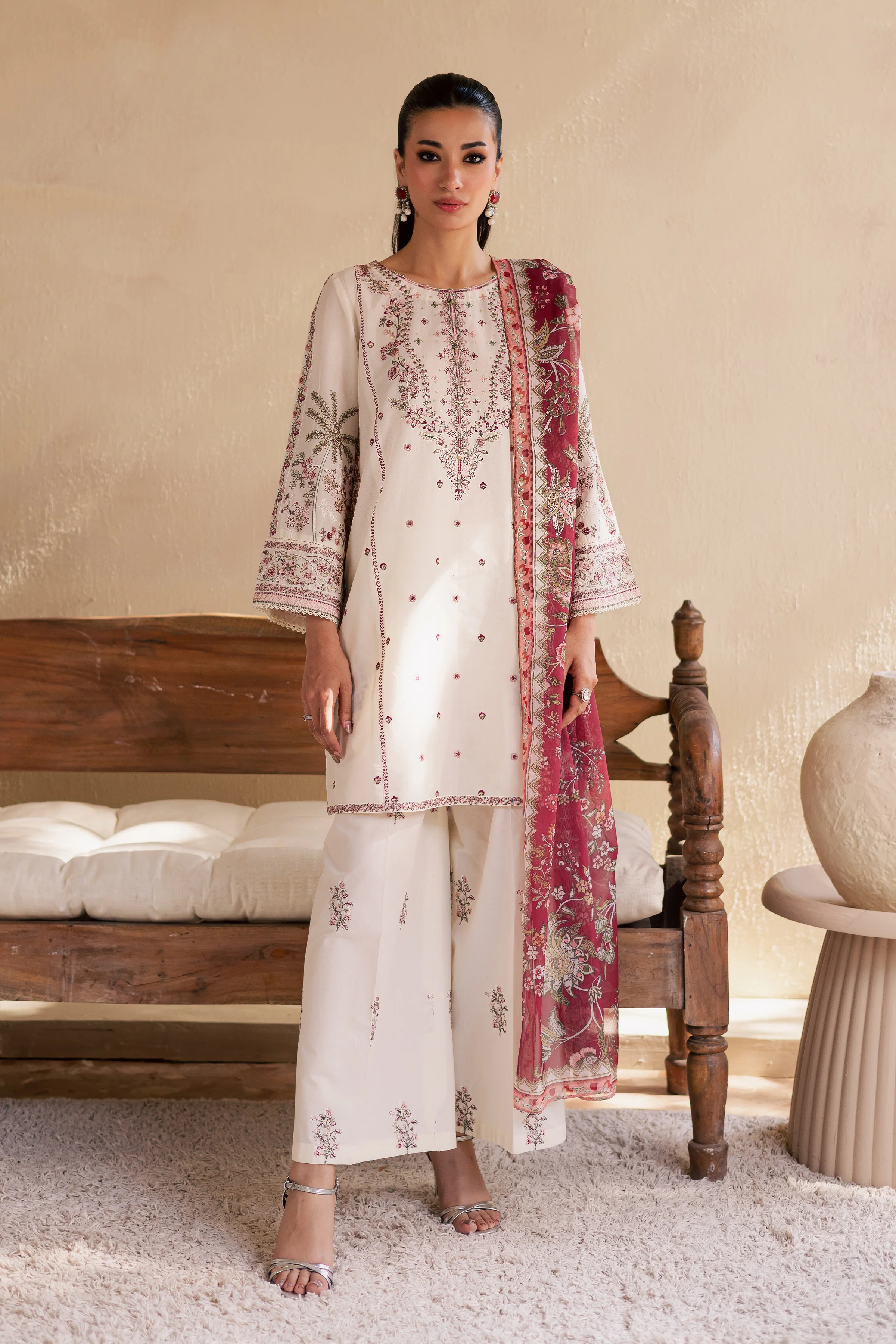 Flynn 3Pc - Embroidered Solid Dress - Image 5