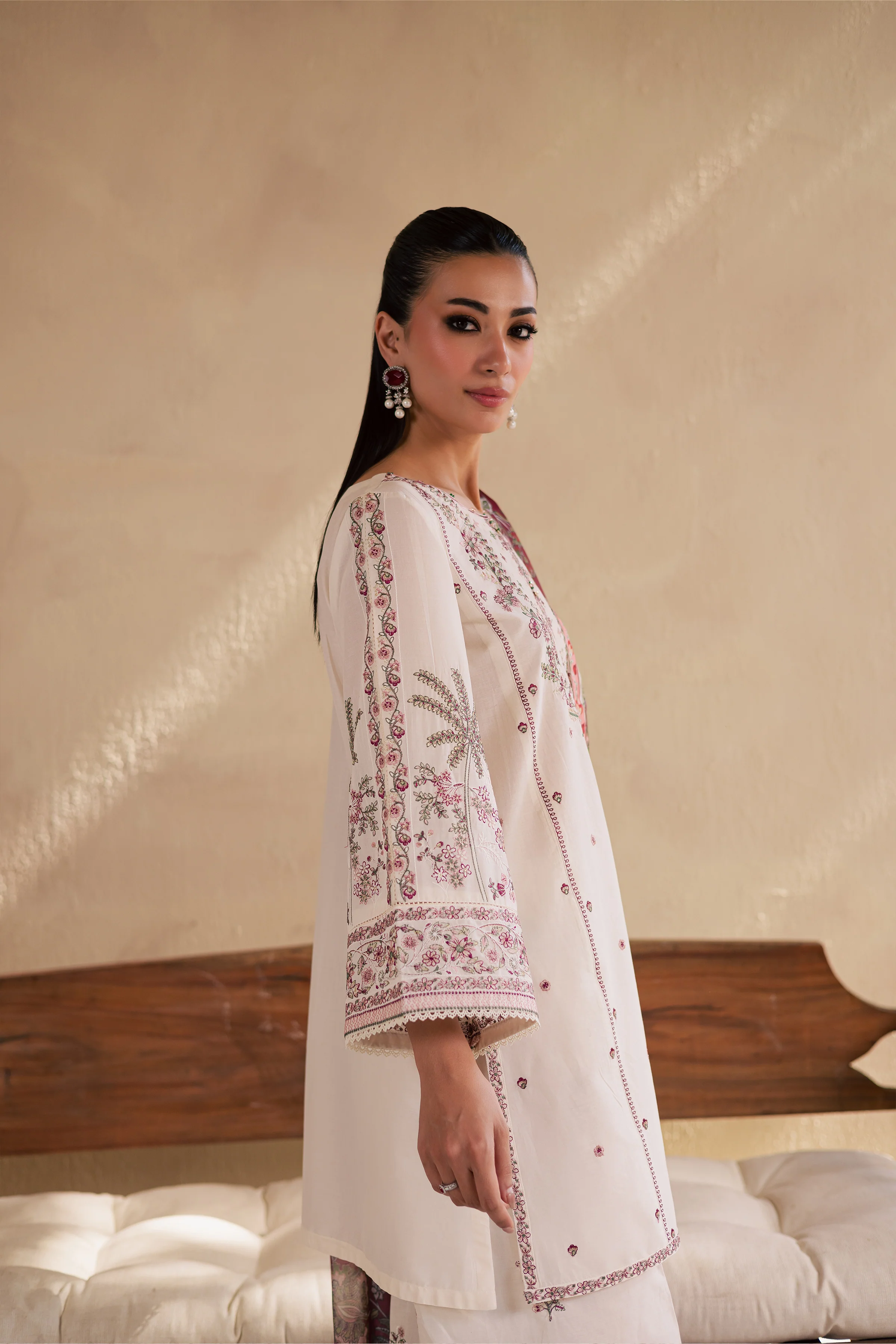 Flynn 3Pc - Embroidered Solid Dress - Image 6