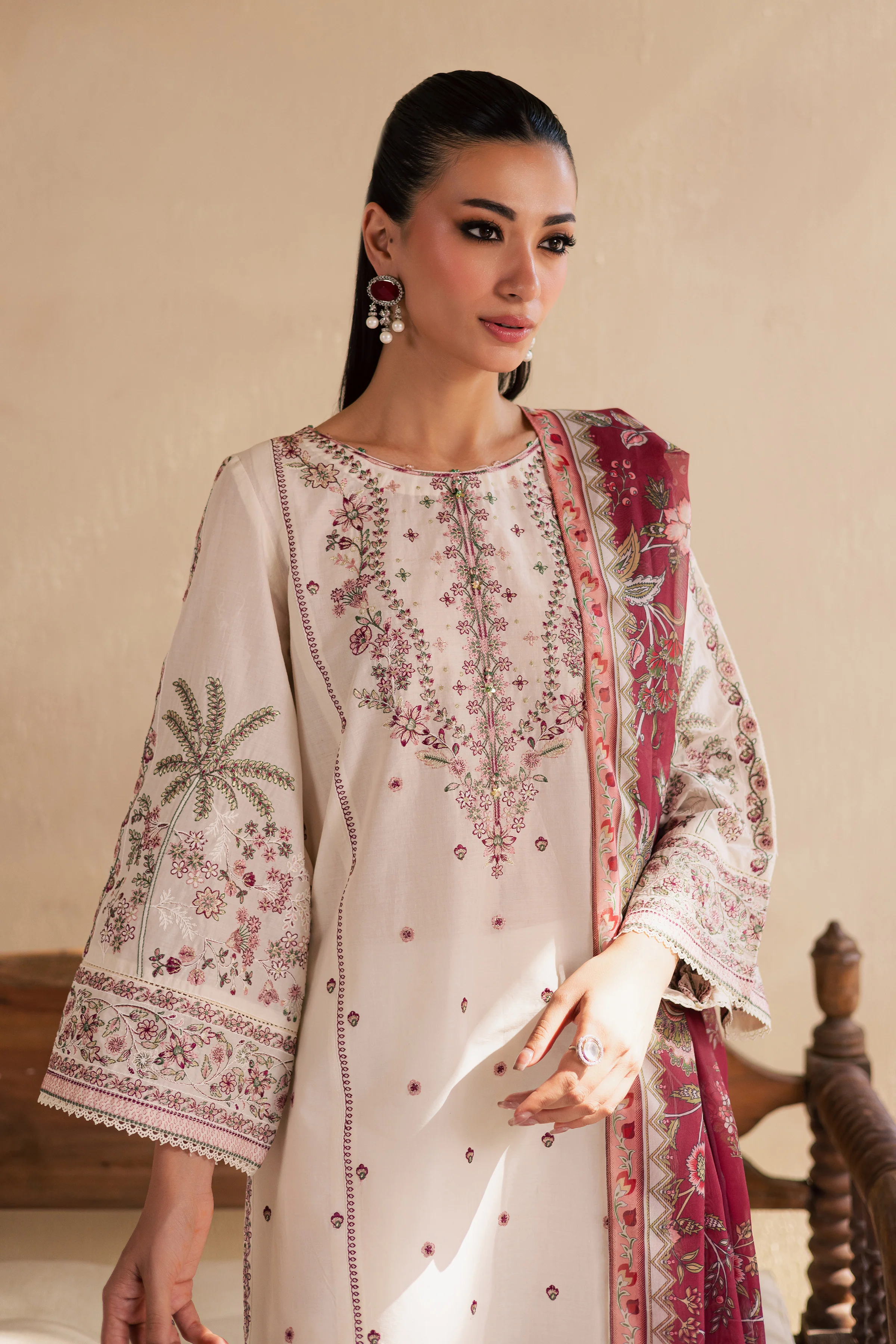 Flynn 3Pc - Embroidered Solid Dress - Image 7
