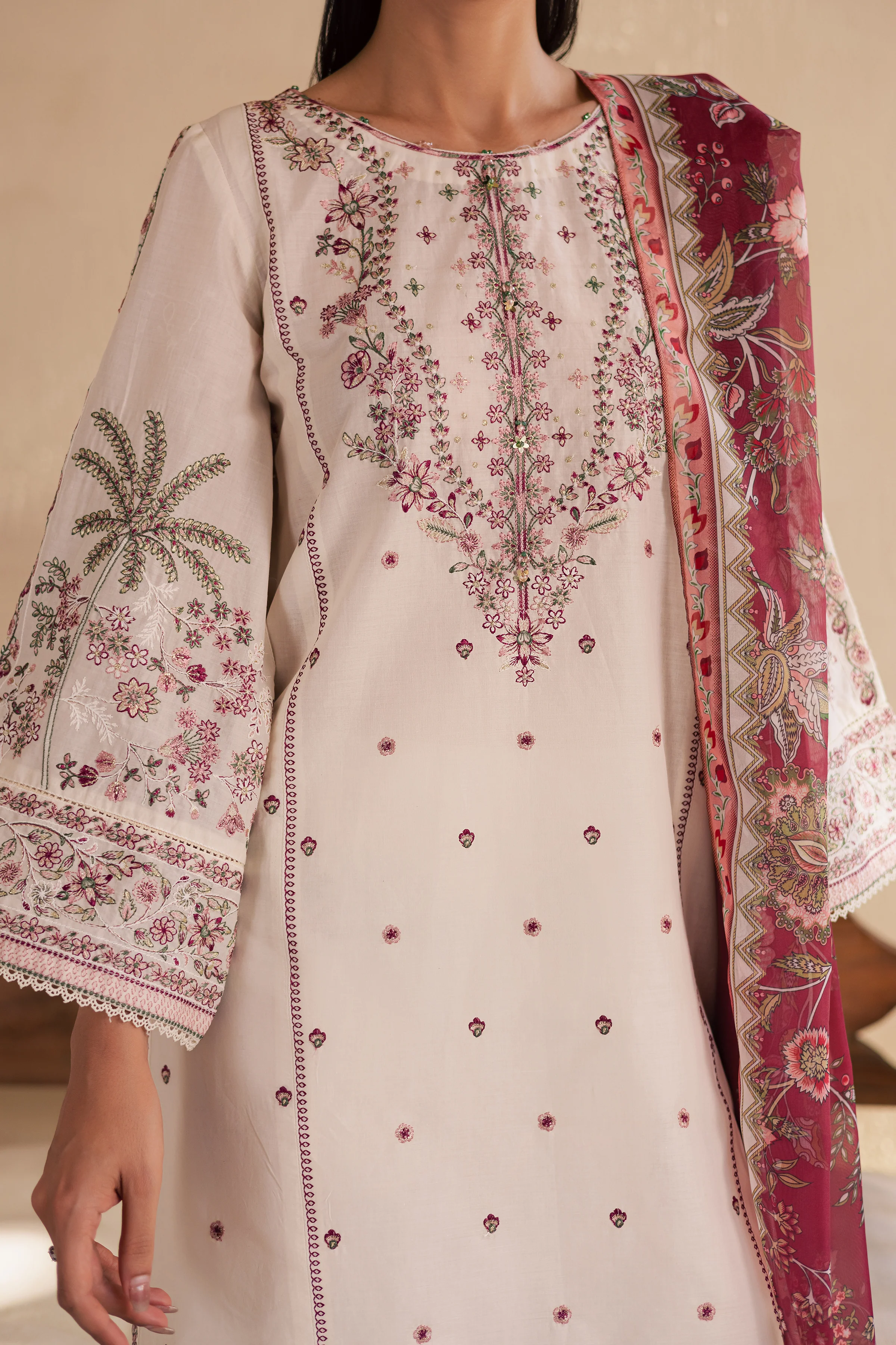 Flynn 3Pc - Embroidered Solid Dress - Image 8