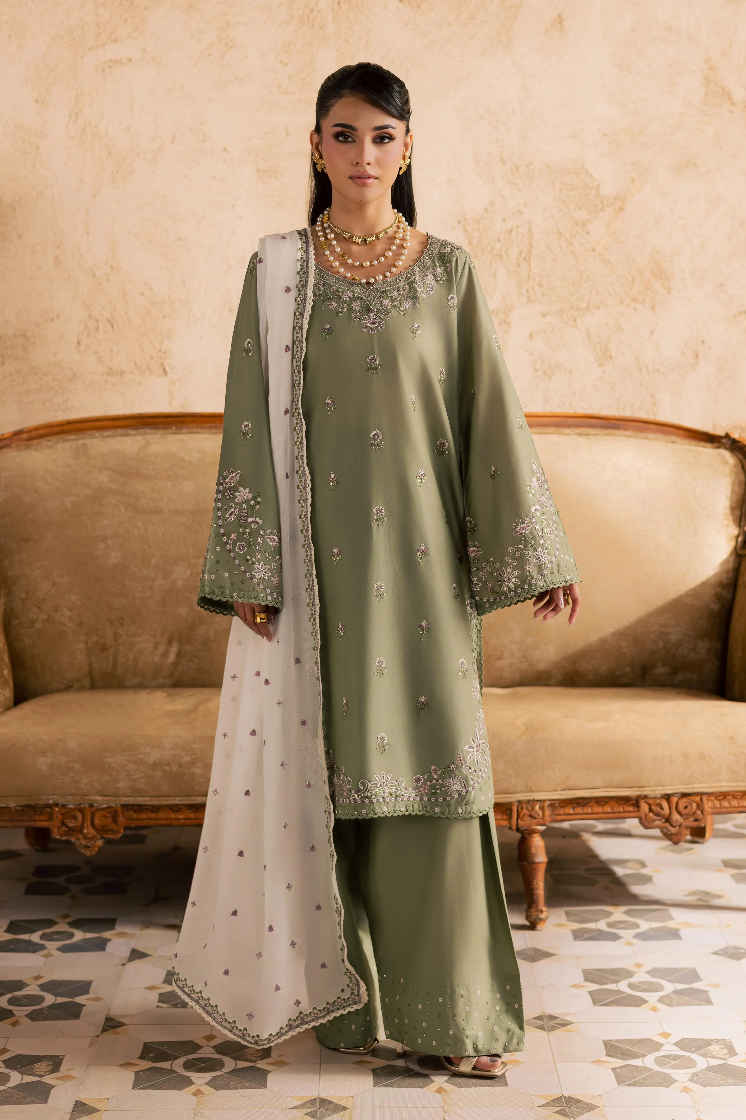 Forest Whisper 3Pc - Embroidered Festive Pret