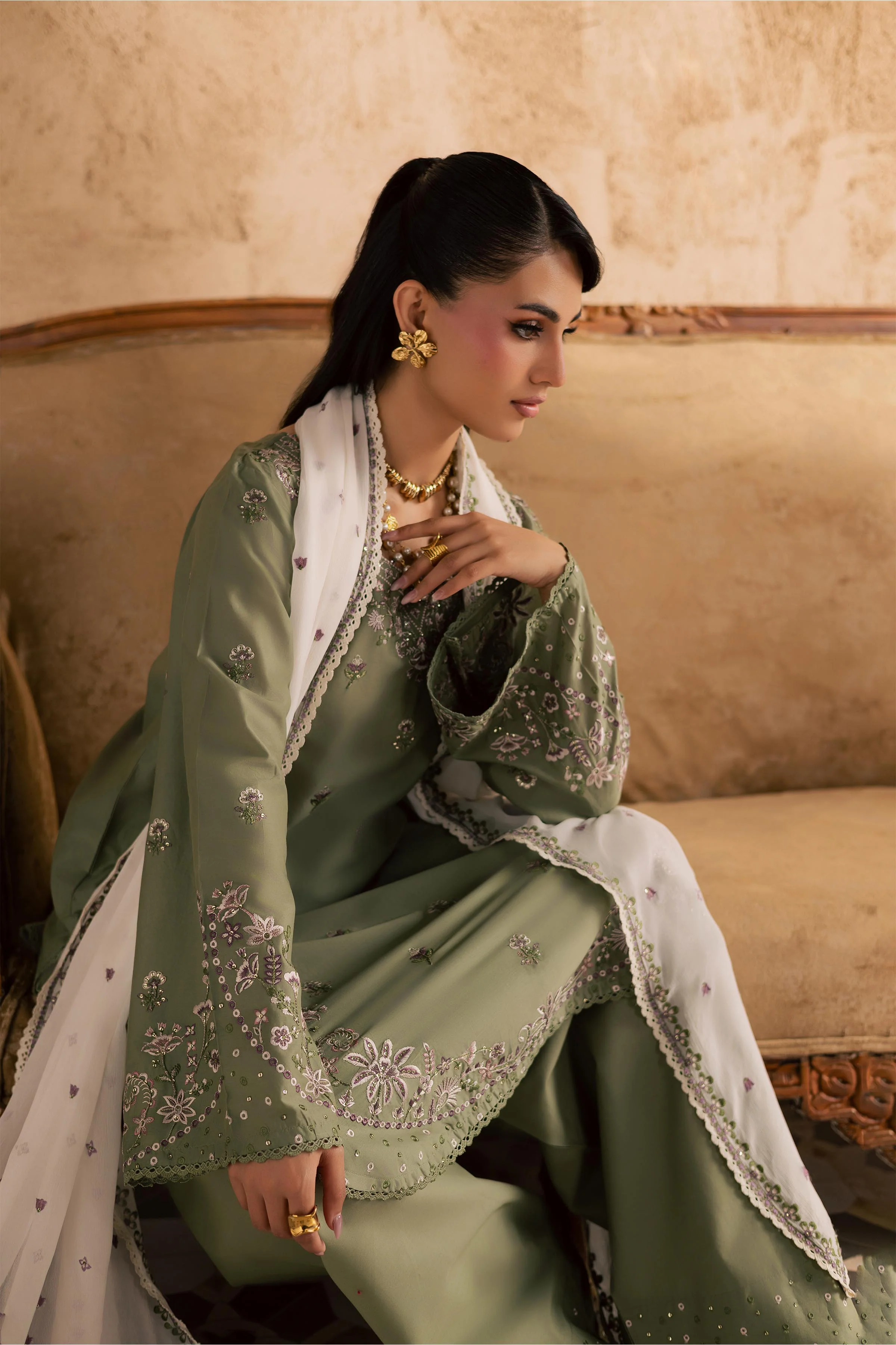 Forest Whisper 3Pc - Embroidered Festive Pret - Image 6