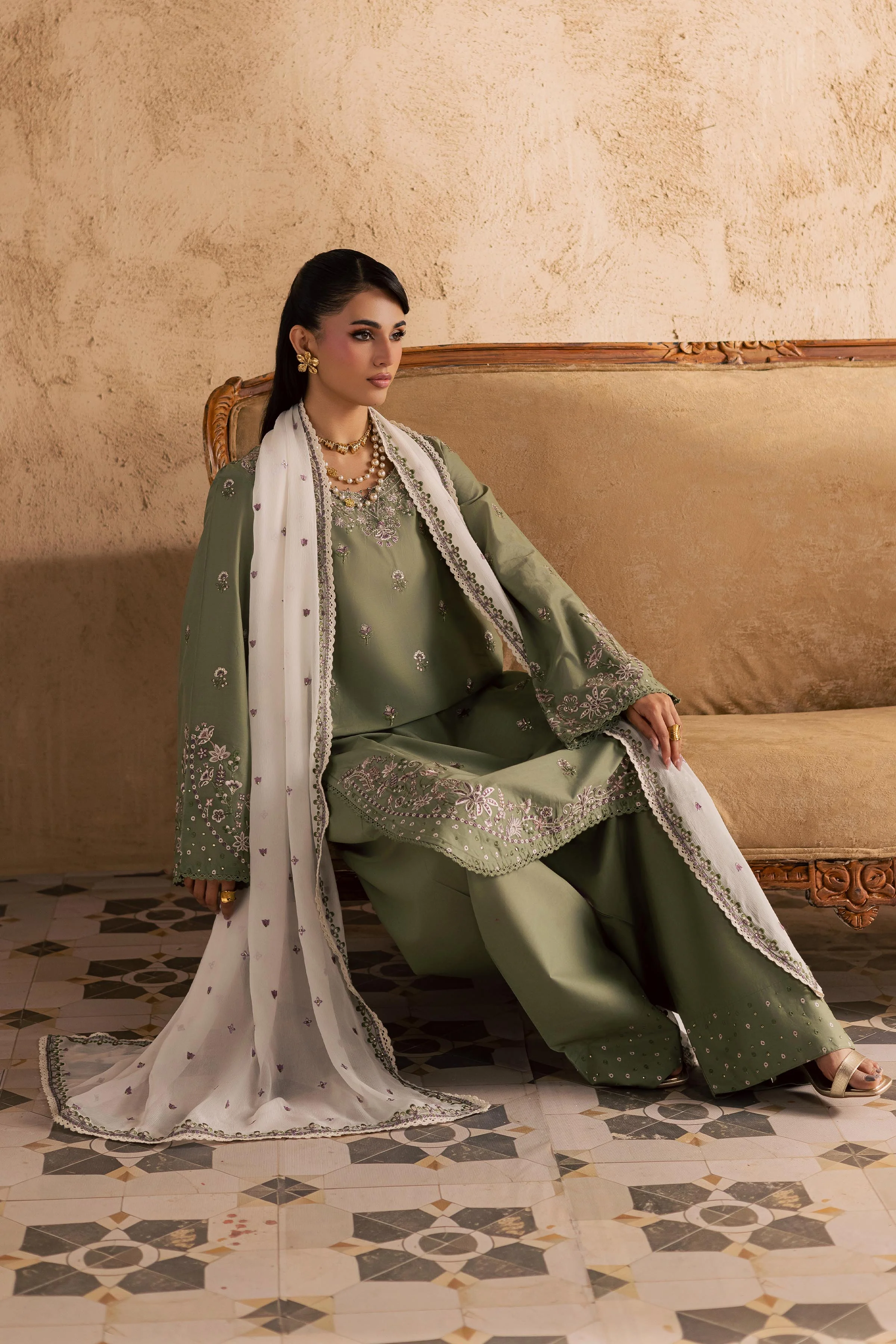Forest Whisper 3Pc - Embroidered Festive Pret - Image 7