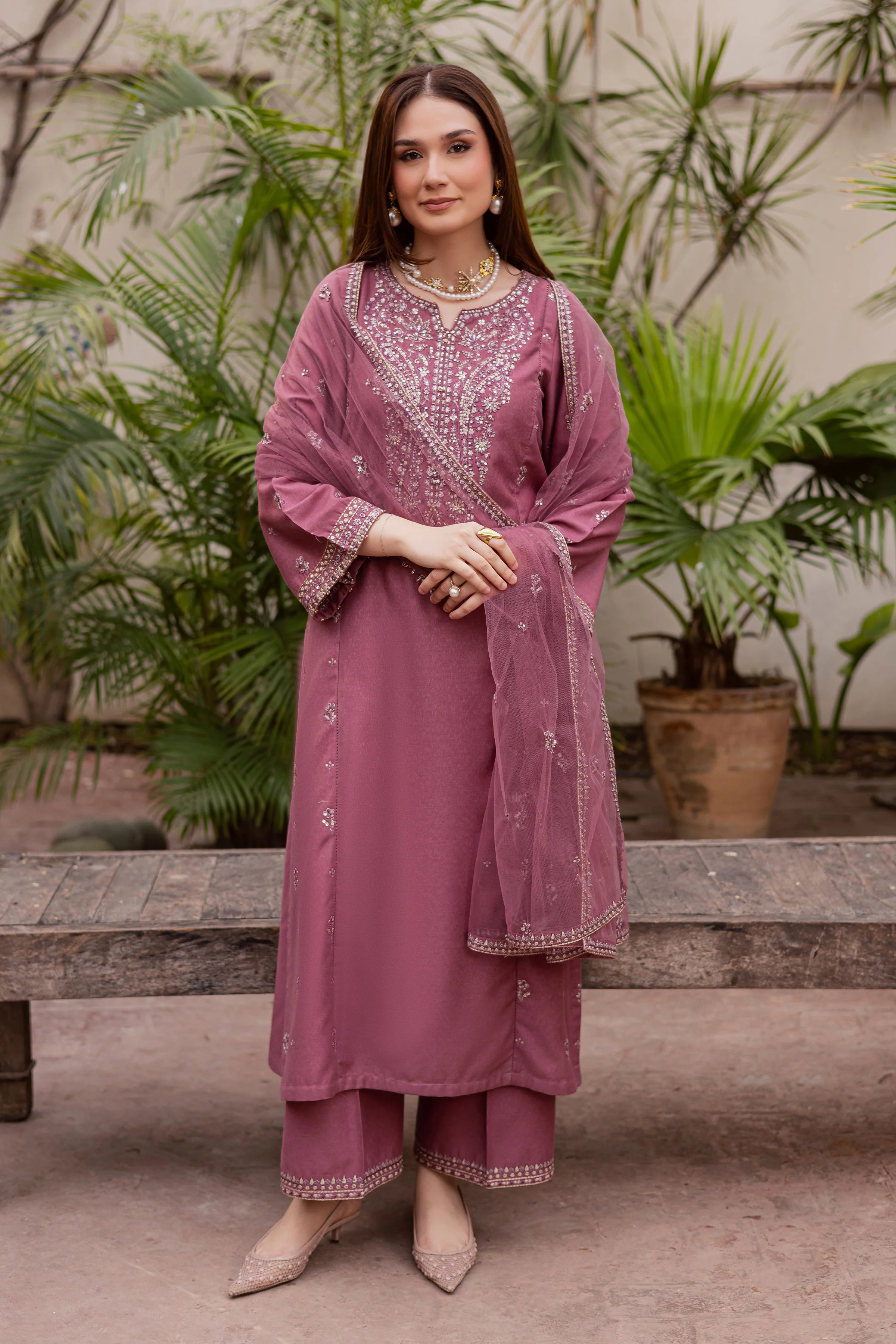 Freya 3Pc - Embroidered Festive Pret - Image 4