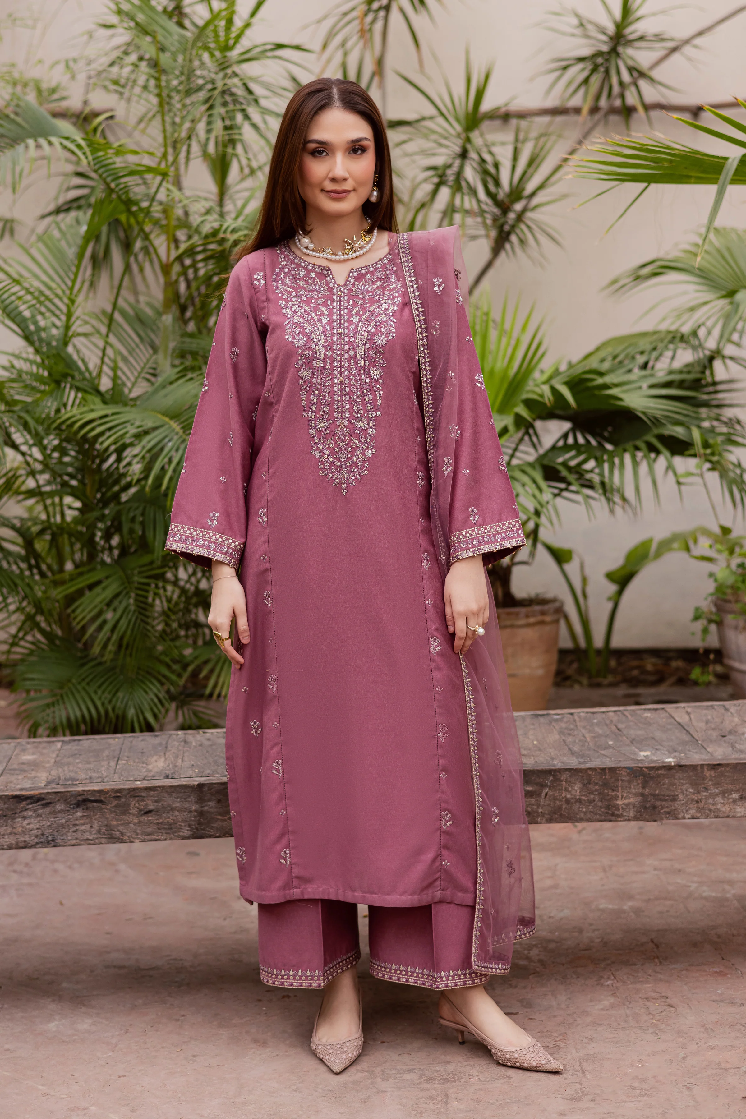 Freya 3Pc - Embroidered Festive Pret - Image 5