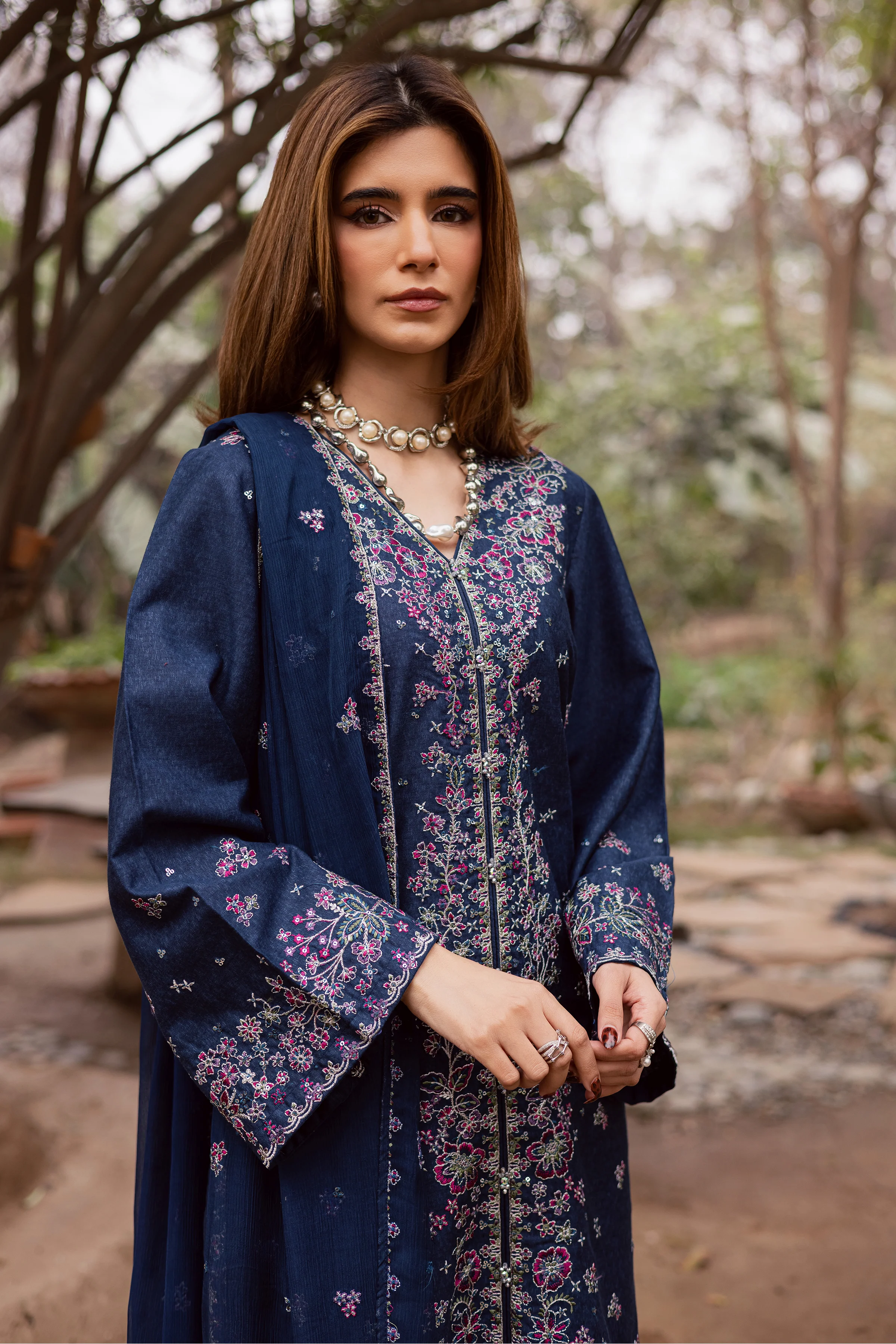 Jenisa 3Pc - Embroidered Festive Pret - Image 2