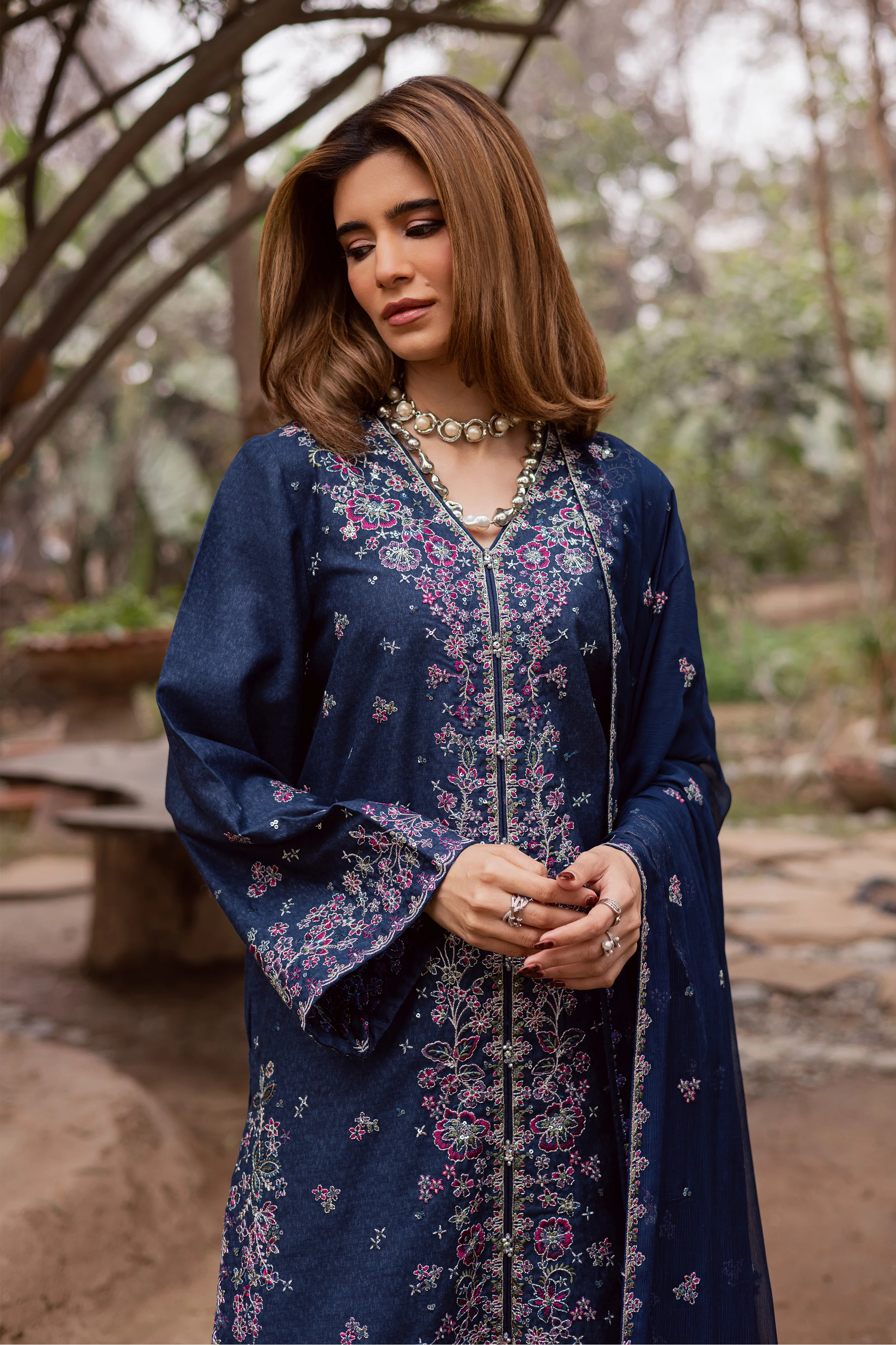Jenisa 3Pc - Embroidered Festive Pret - Image 3