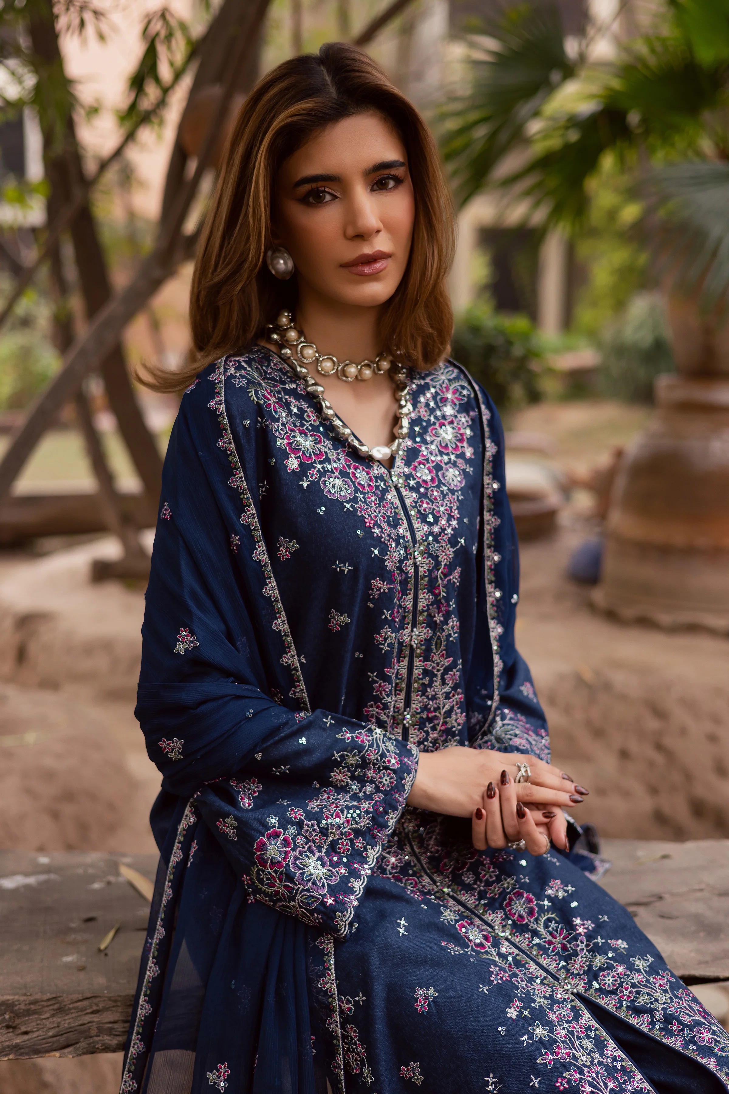 Jenisa 3Pc - Embroidered Festive Pret - Image 5