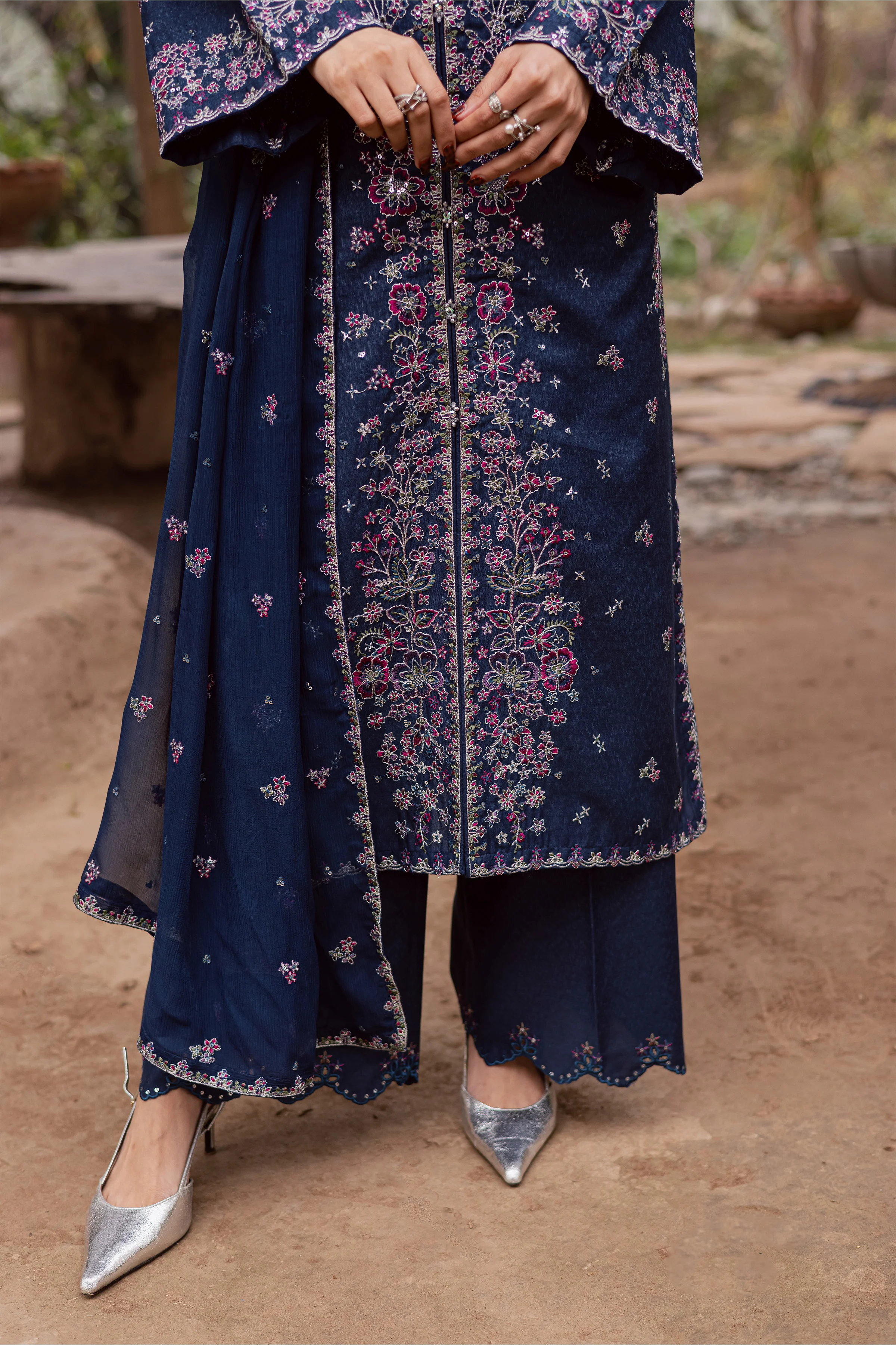 Jenisa 3Pc - Embroidered Festive Pret - Image 6