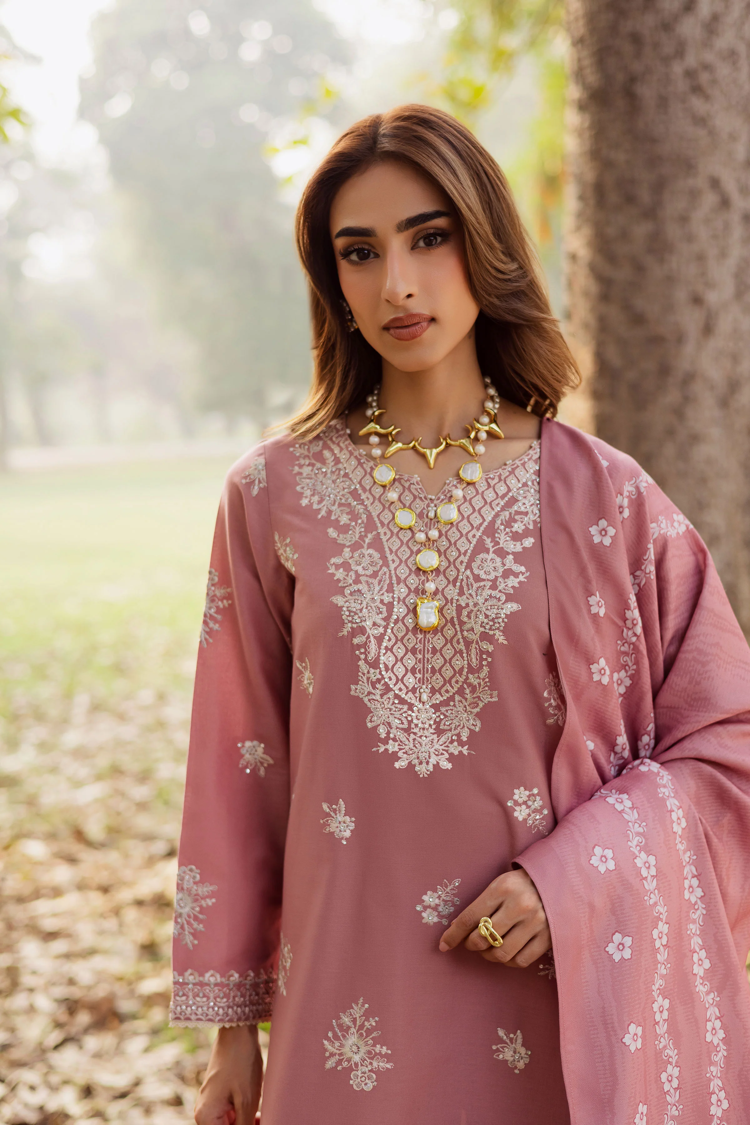 Frolly 3Pc - Embroidered Khaddar Dress - Image 2