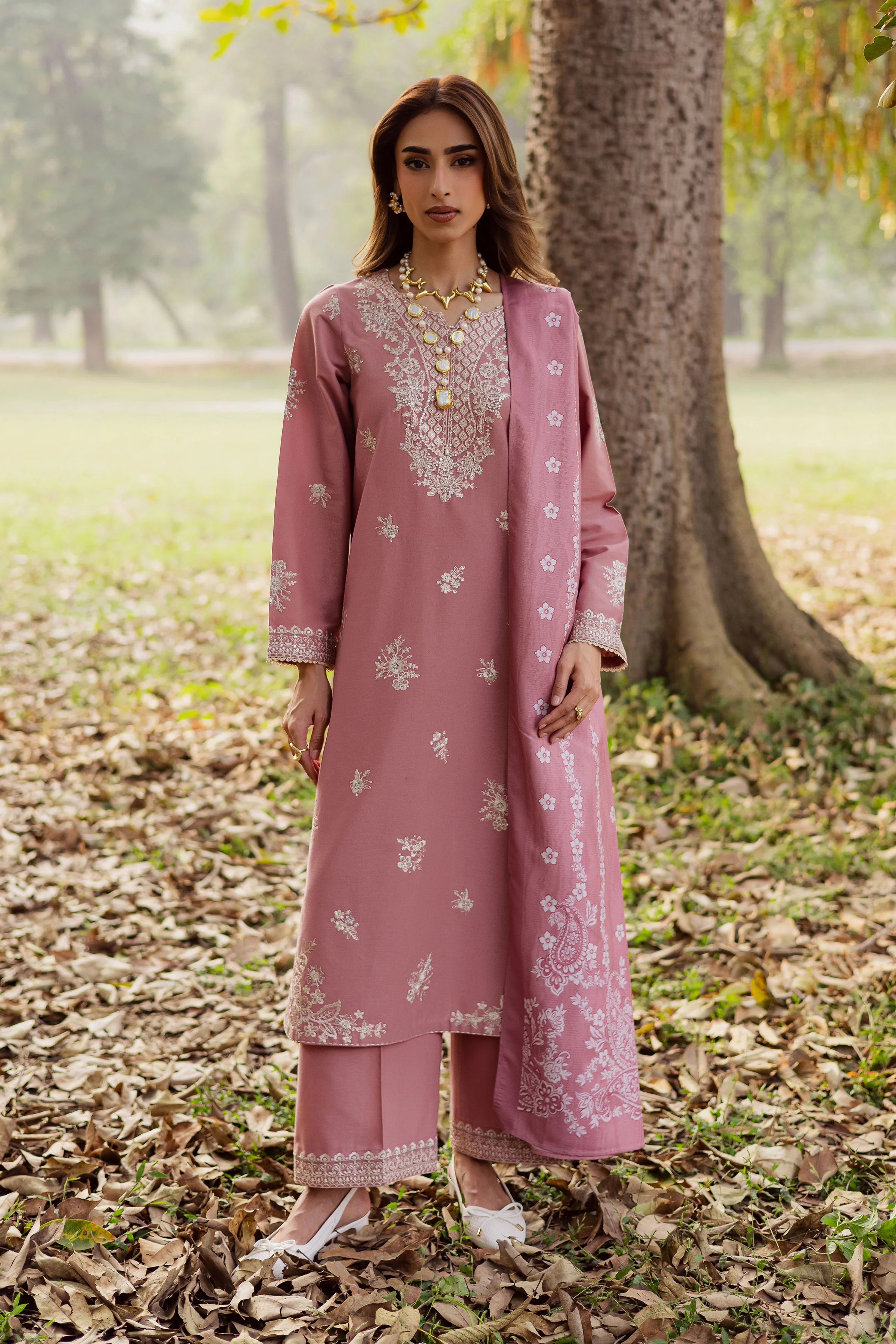 Frolly 3Pc - Embroidered Khaddar Dress - Image 4