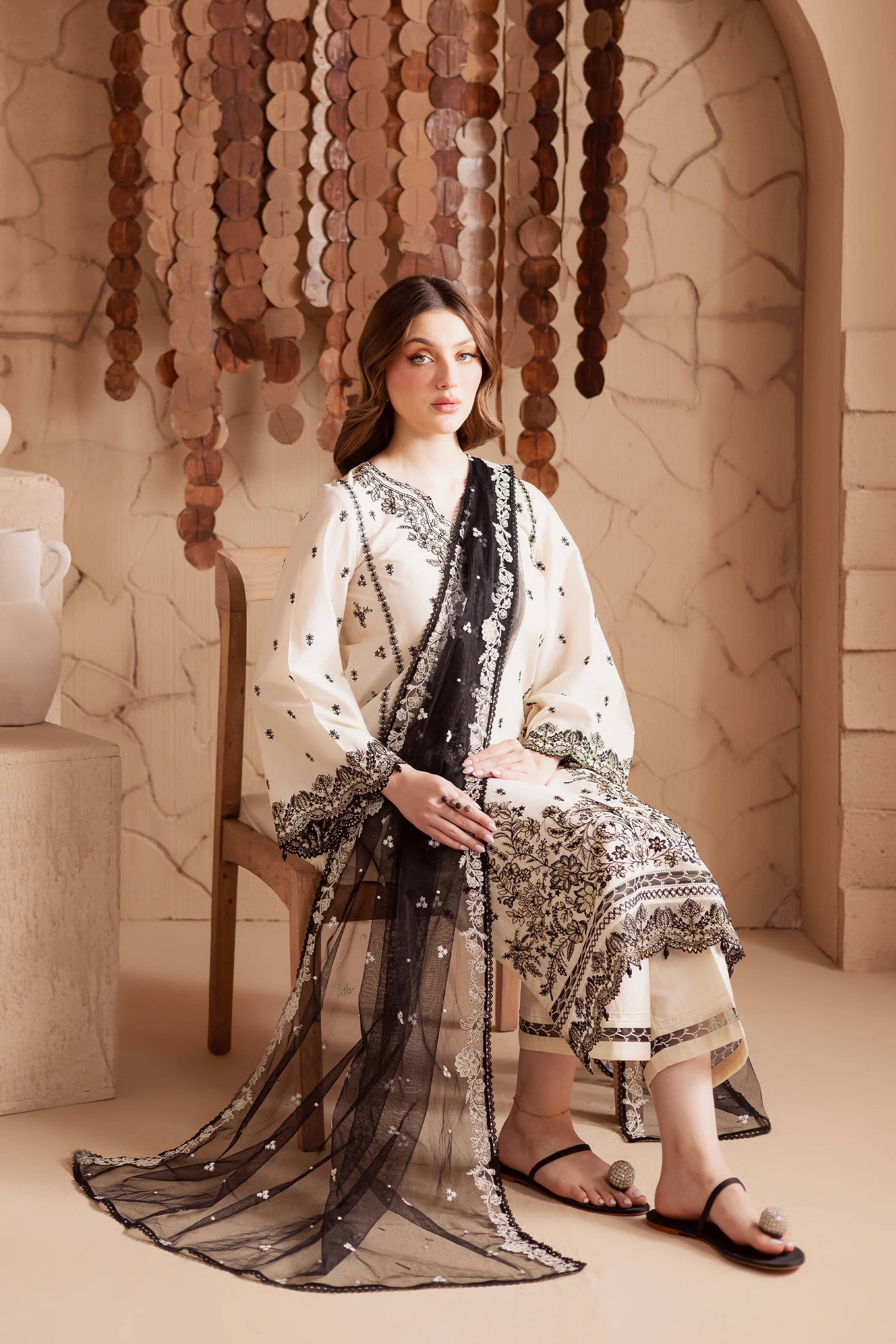 Full Moon 3Pc - Embroidered Lawn Dress - Image 4