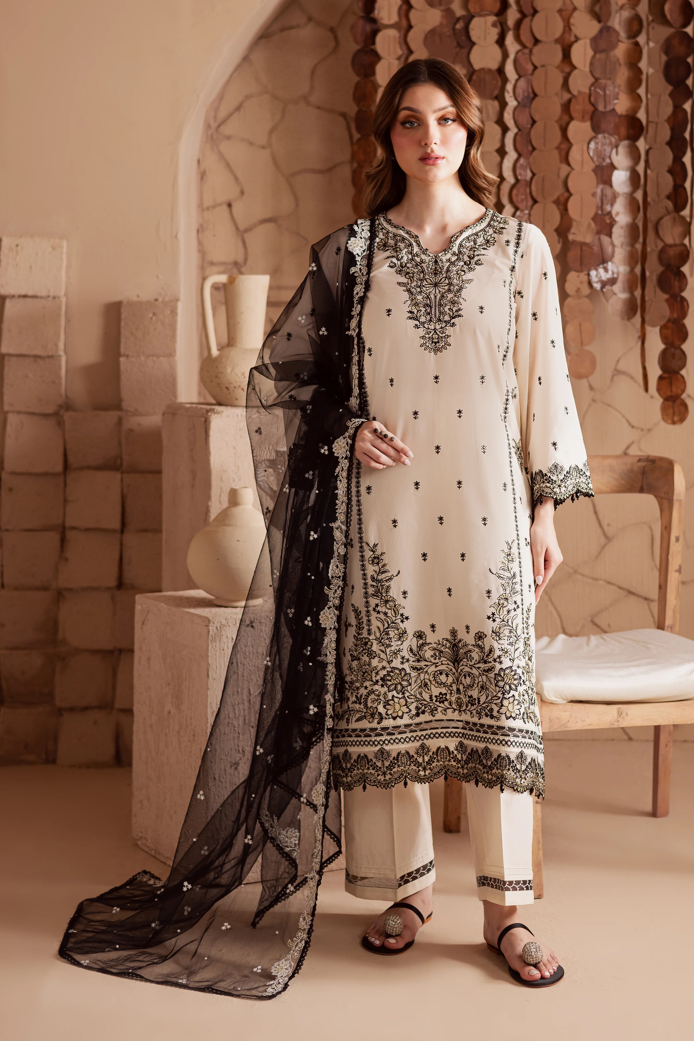 Full Moon 3Pc - Embroidered Lawn Dress - Image 5