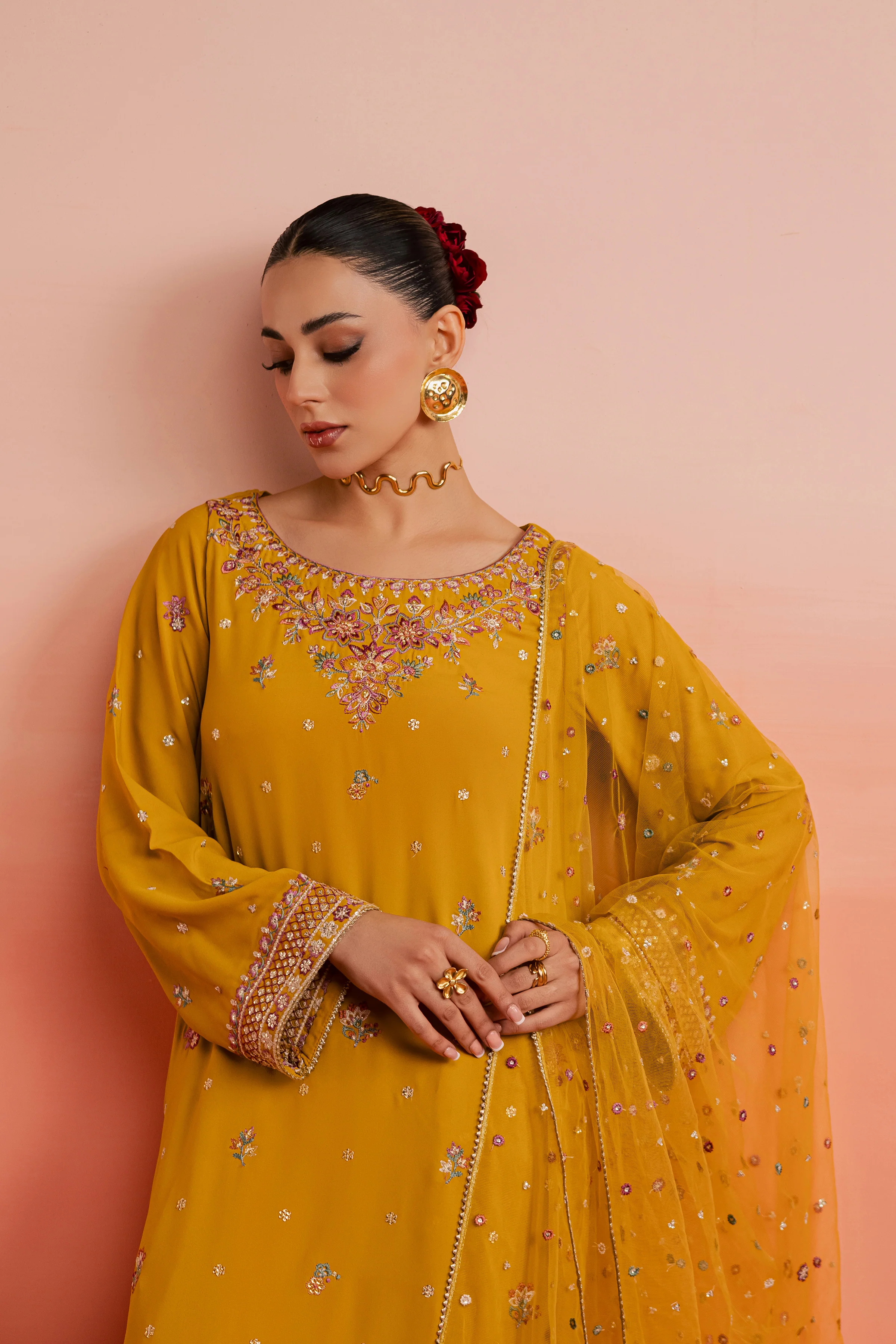 Golden Glow 3Pc - Festive Luxe Pret - Image 2