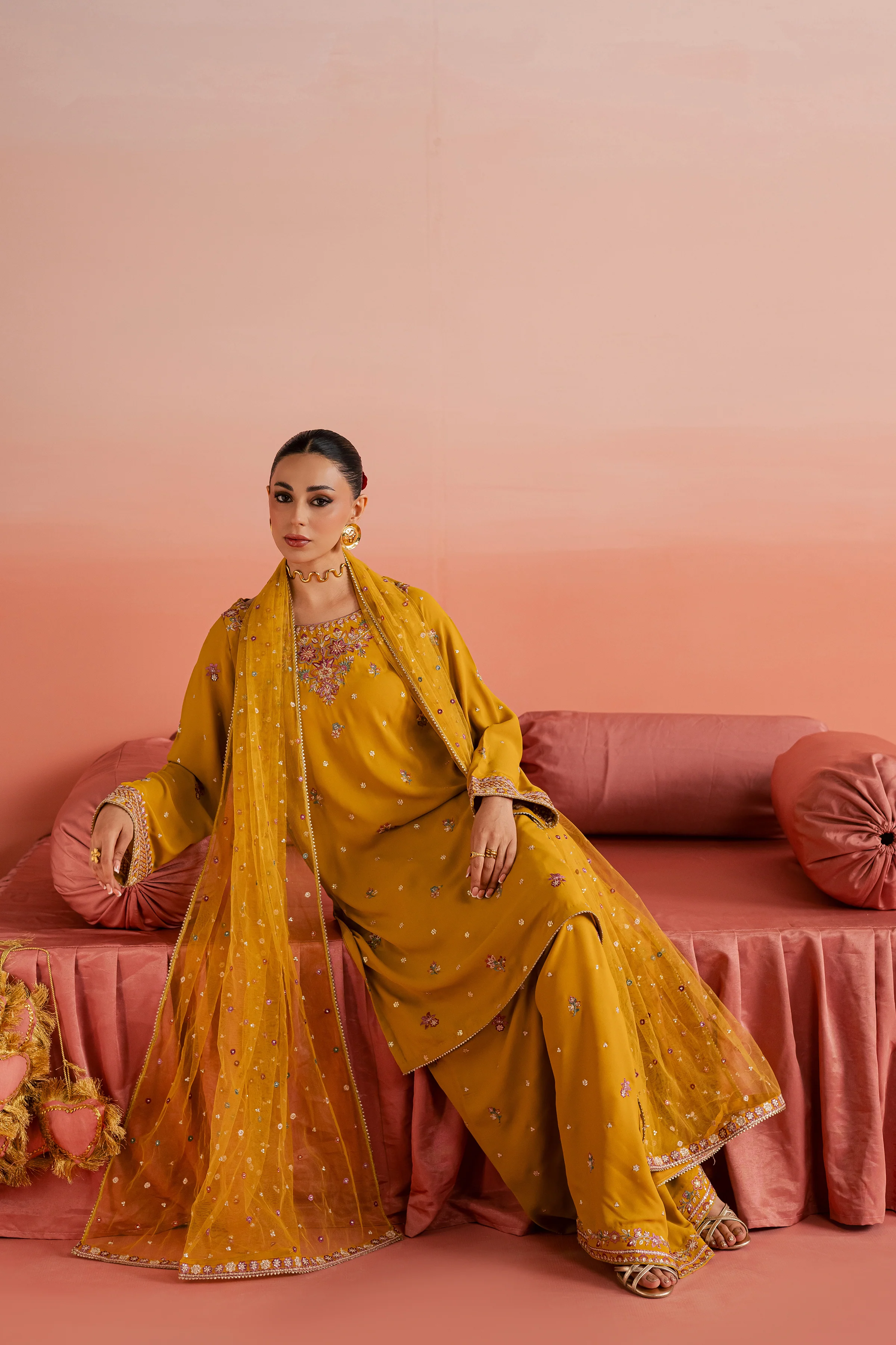 Golden Glow 3Pc - Festive Luxe Pret - Image 5