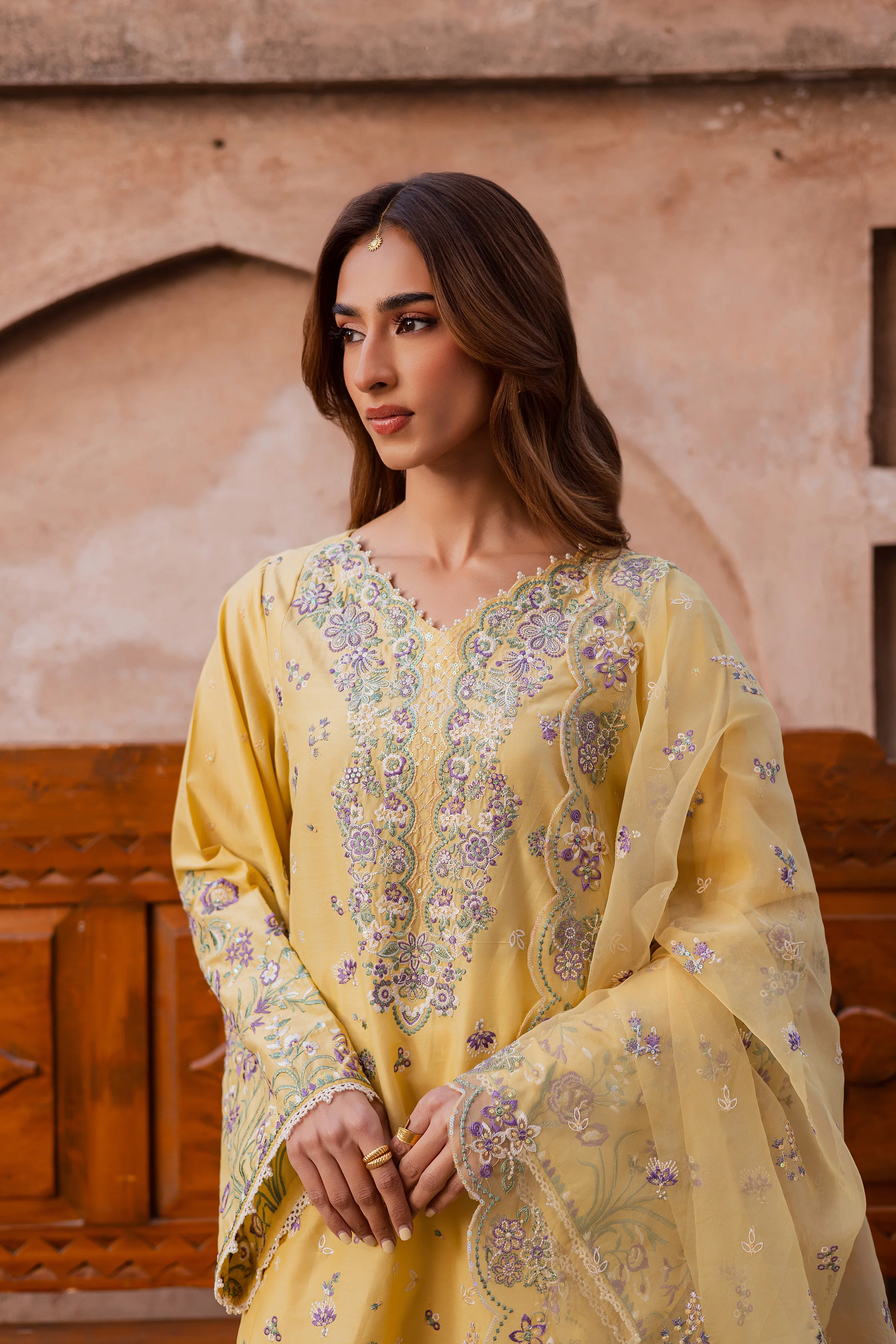 Goldilocks 3Pc - Festive Embroidered Lawn - Image 2