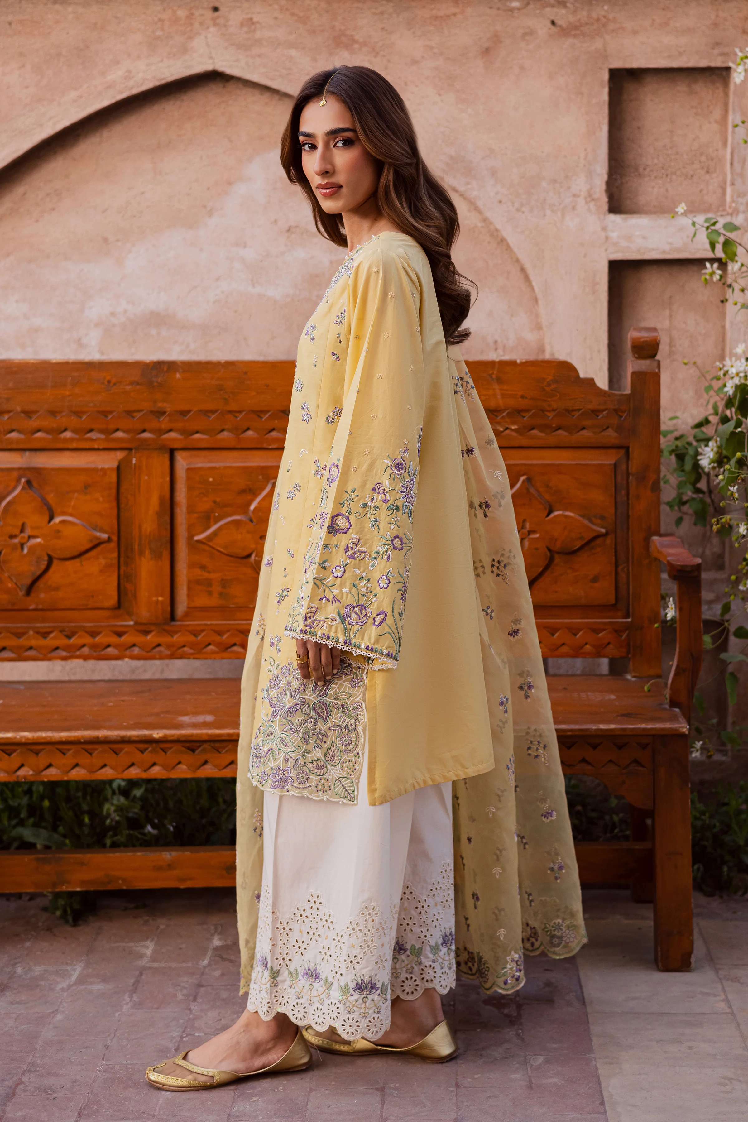Goldilocks 3Pc - Festive Embroidered Lawn - Image 3