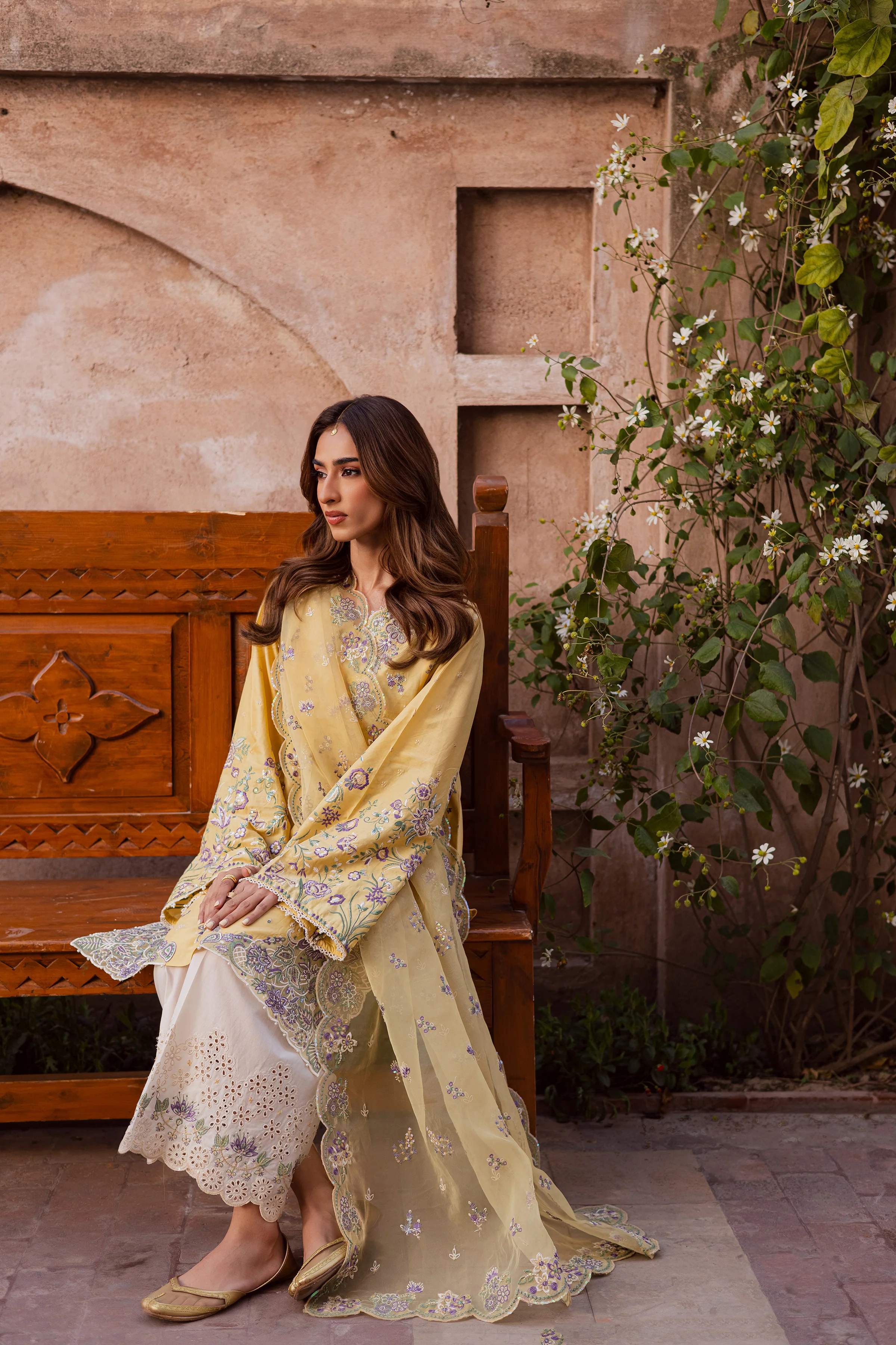 Goldilocks 3Pc - Festive Embroidered Lawn - Image 4
