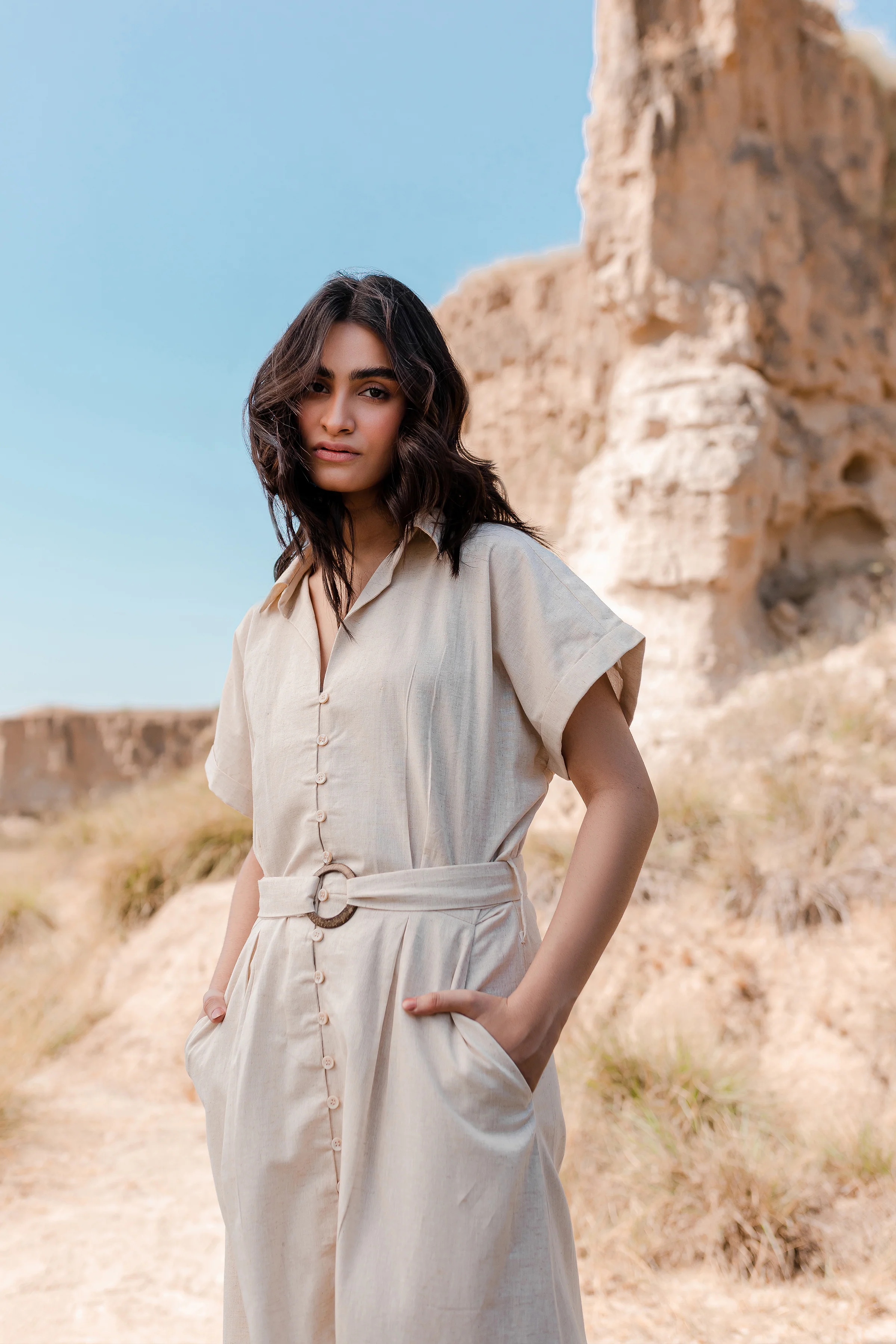 Greige Drop Shoulder Dress - 1Pc - Image 12