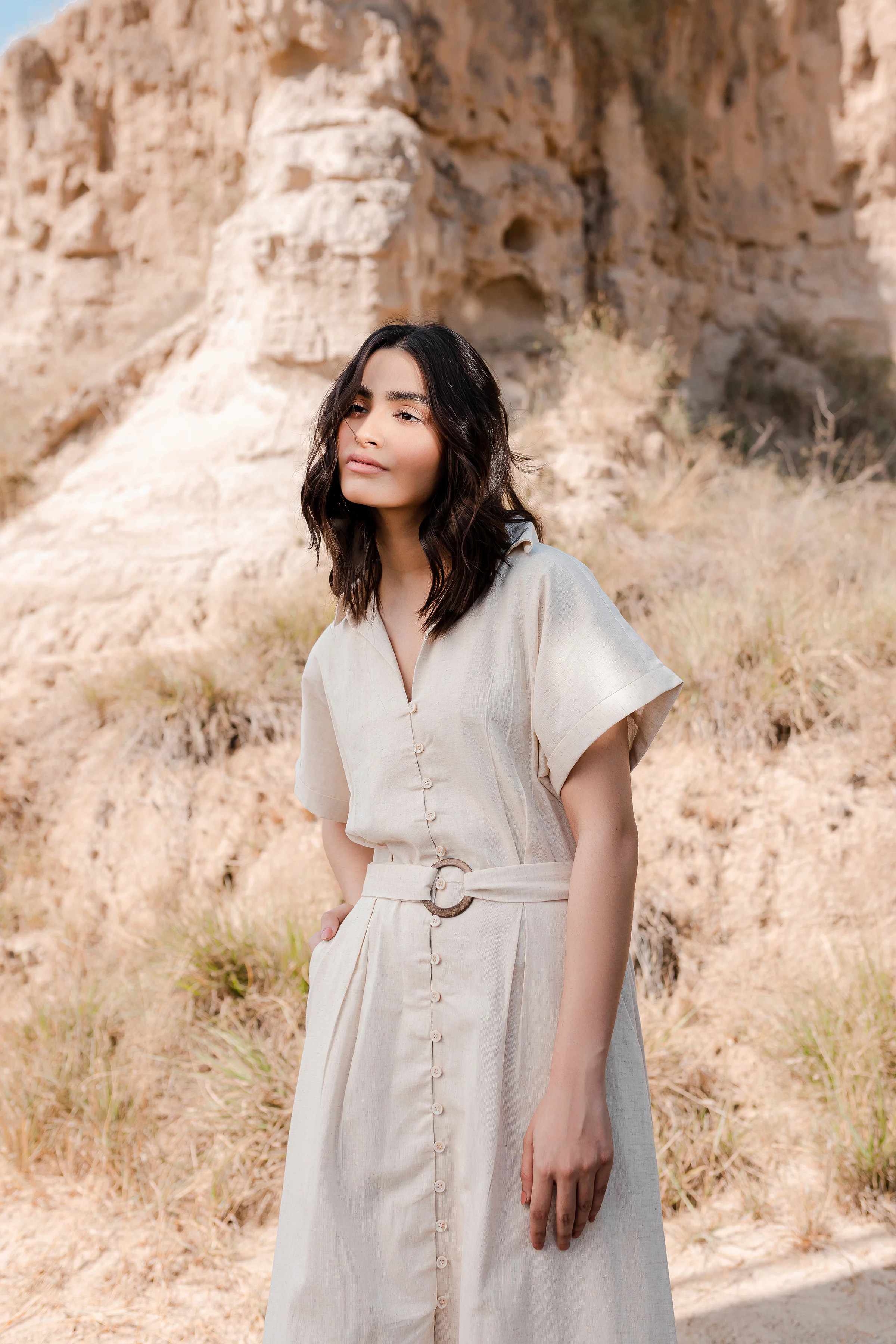 Greige Drop Shoulder Dress - 1Pc - Image 17