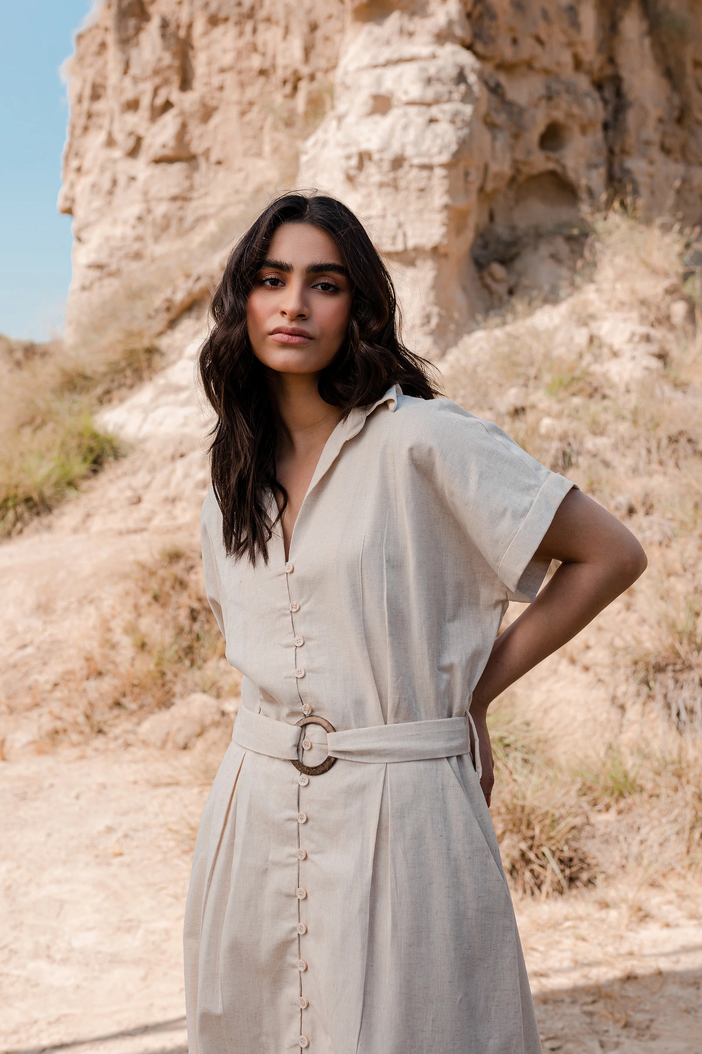 Greige Drop Shoulder Dress - 1Pc - Image 18