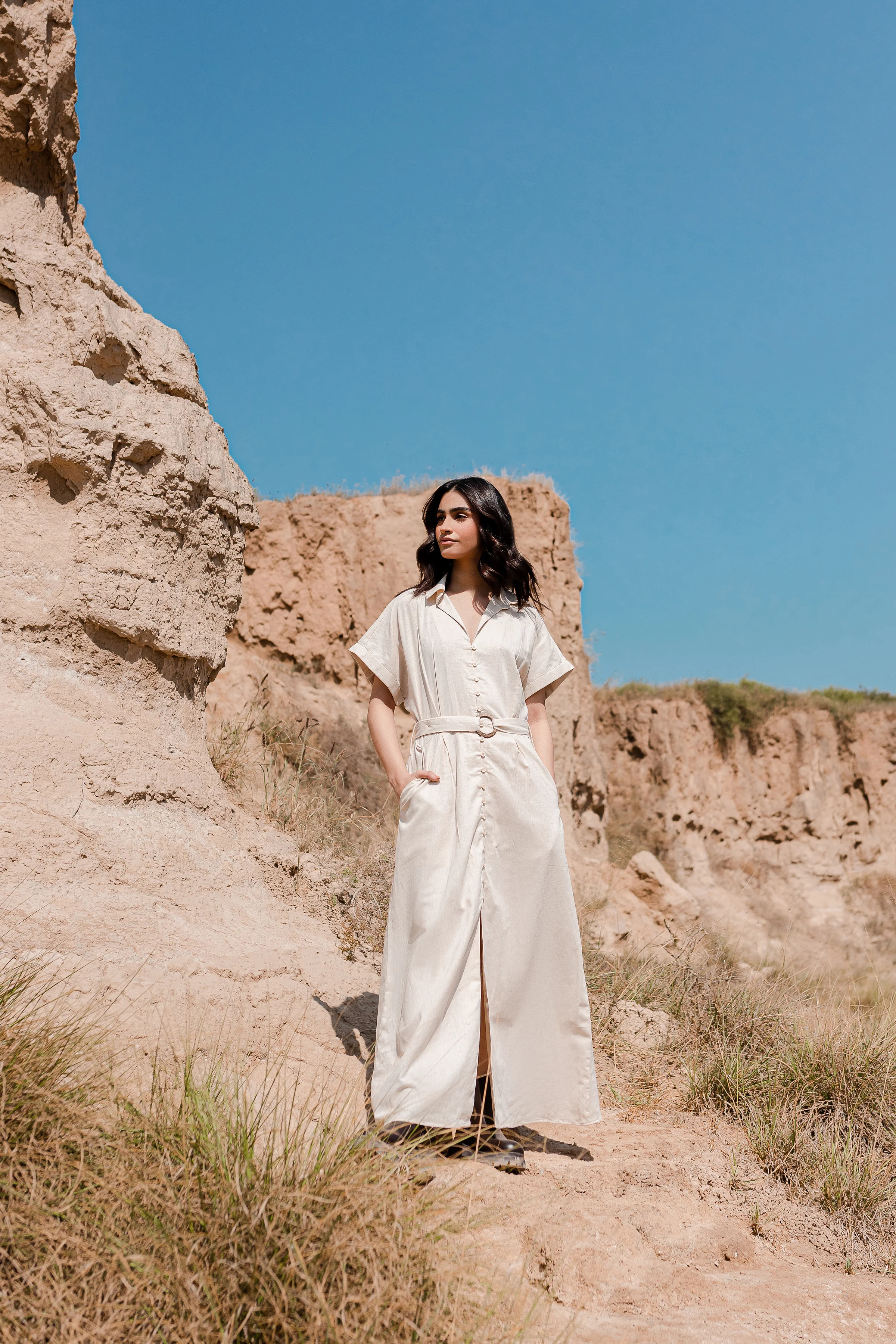Greige Drop Shoulder Dress - 1Pc - Image 19