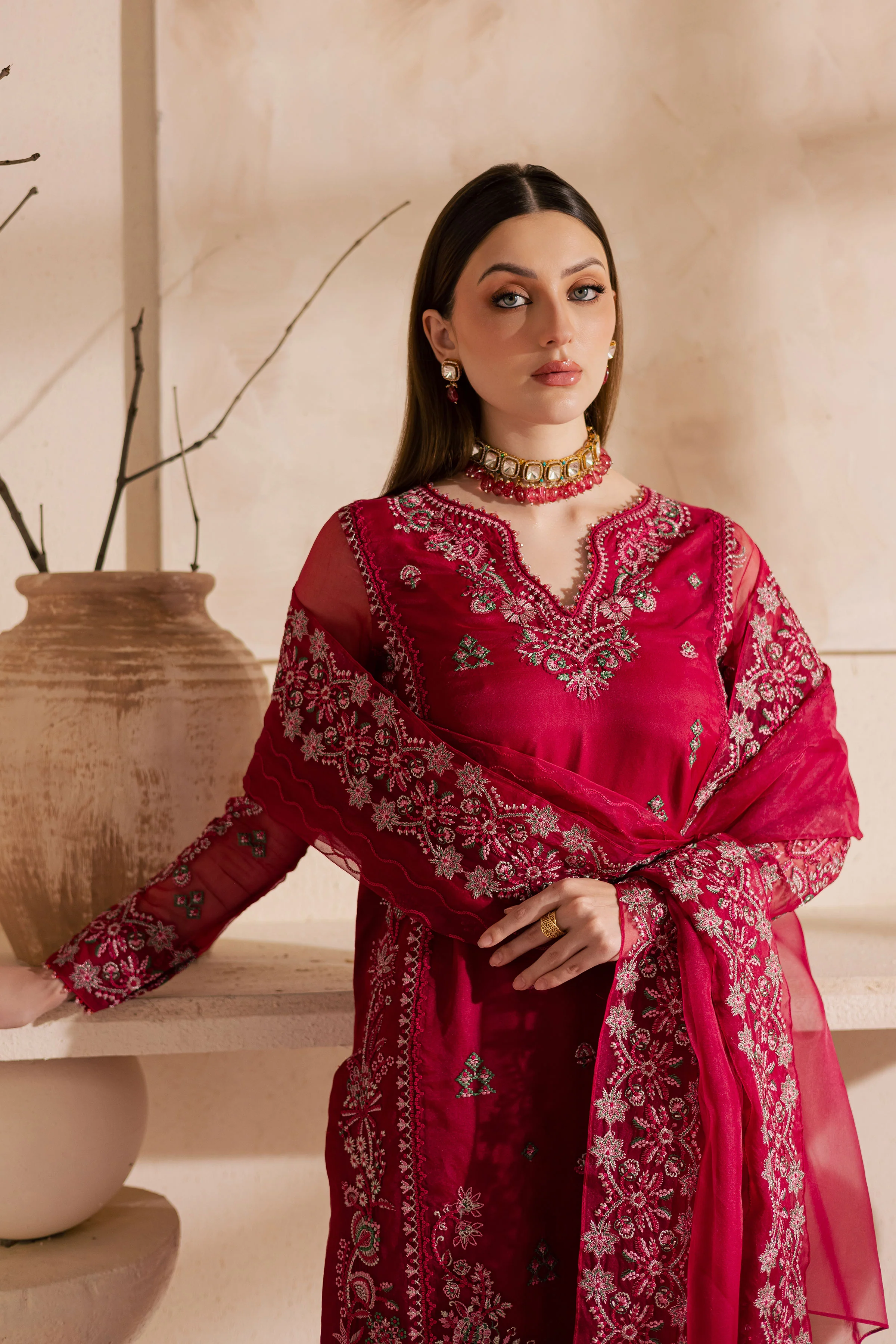 Gulshan Zara 3Pc - Embroidered Luxe Pret - Image 2