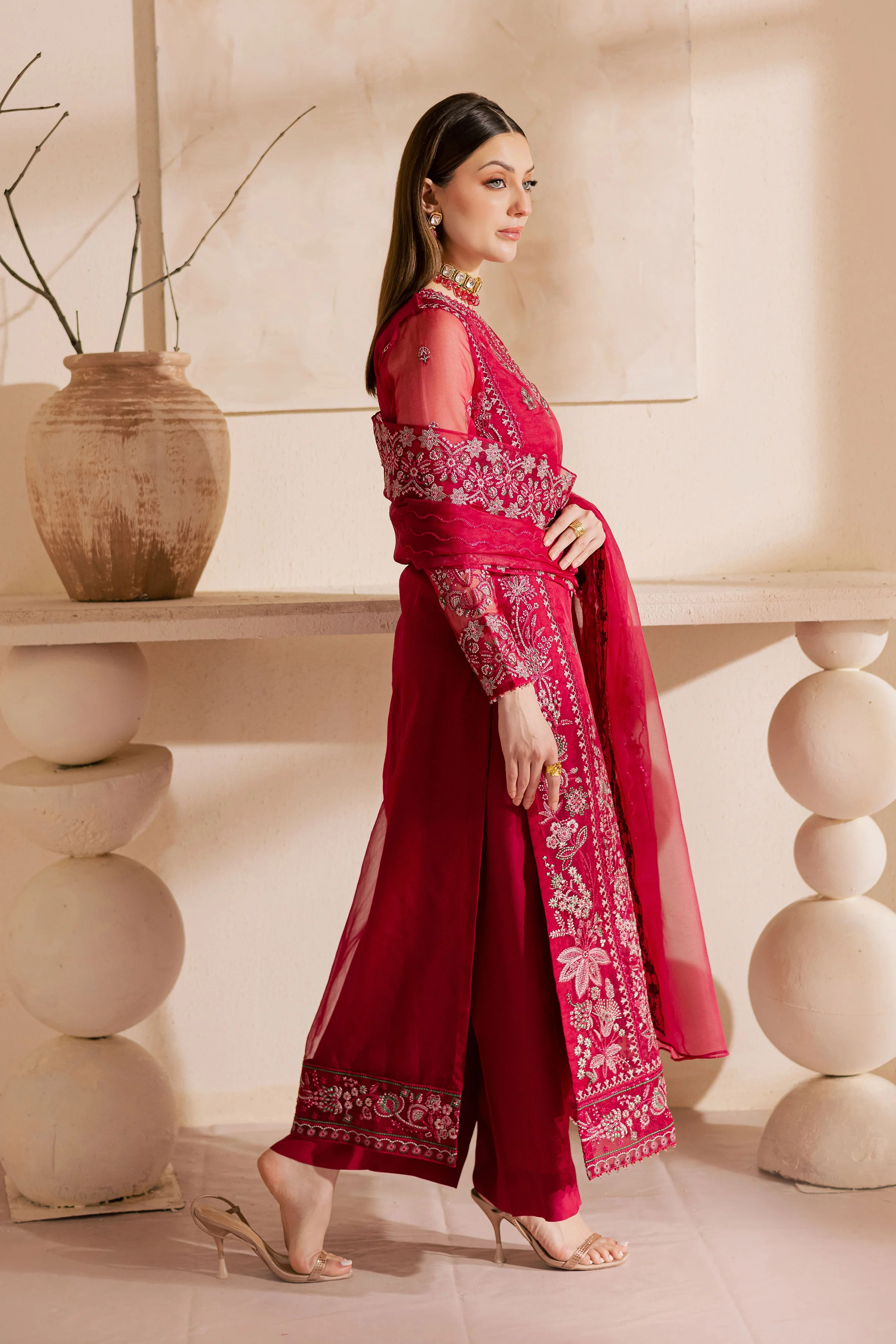 Gulshan Zara 3Pc - Embroidered Luxe Pret - Image 3