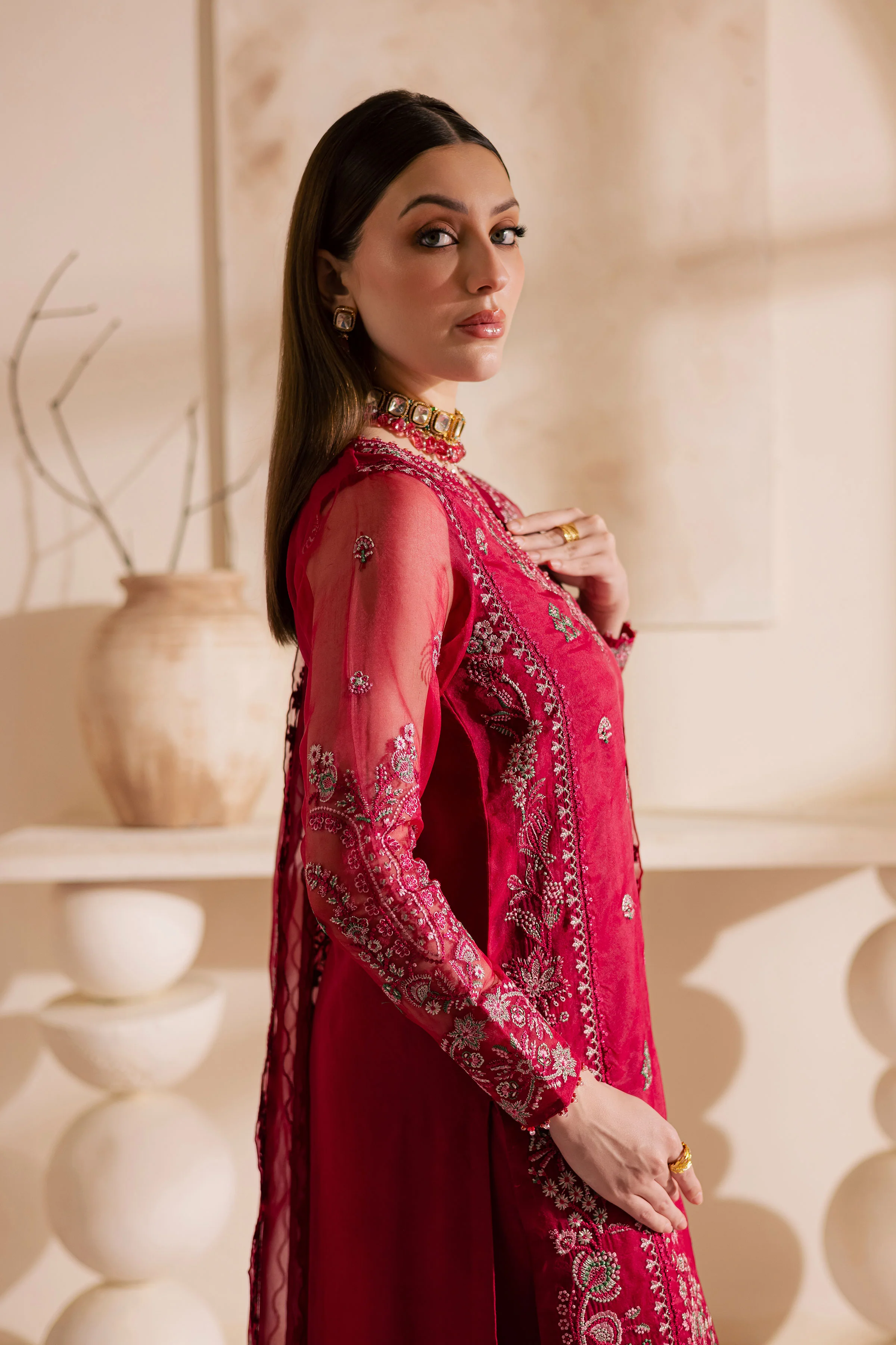 Gulshan Zara 3Pc - Embroidered Luxe Pret - Image 4