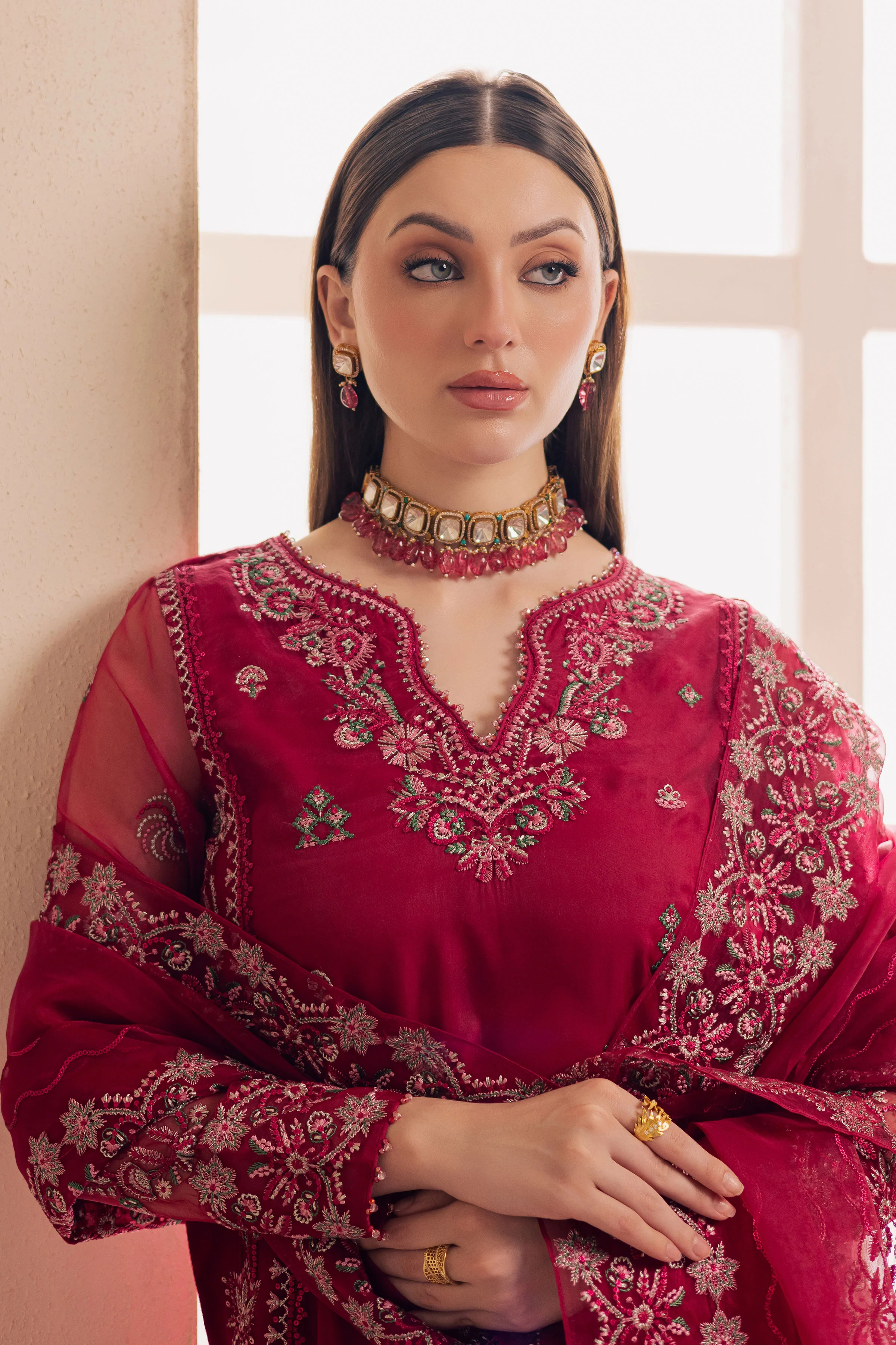 Gulshan Zara 3Pc - Embroidered Luxe Pret - Image 5