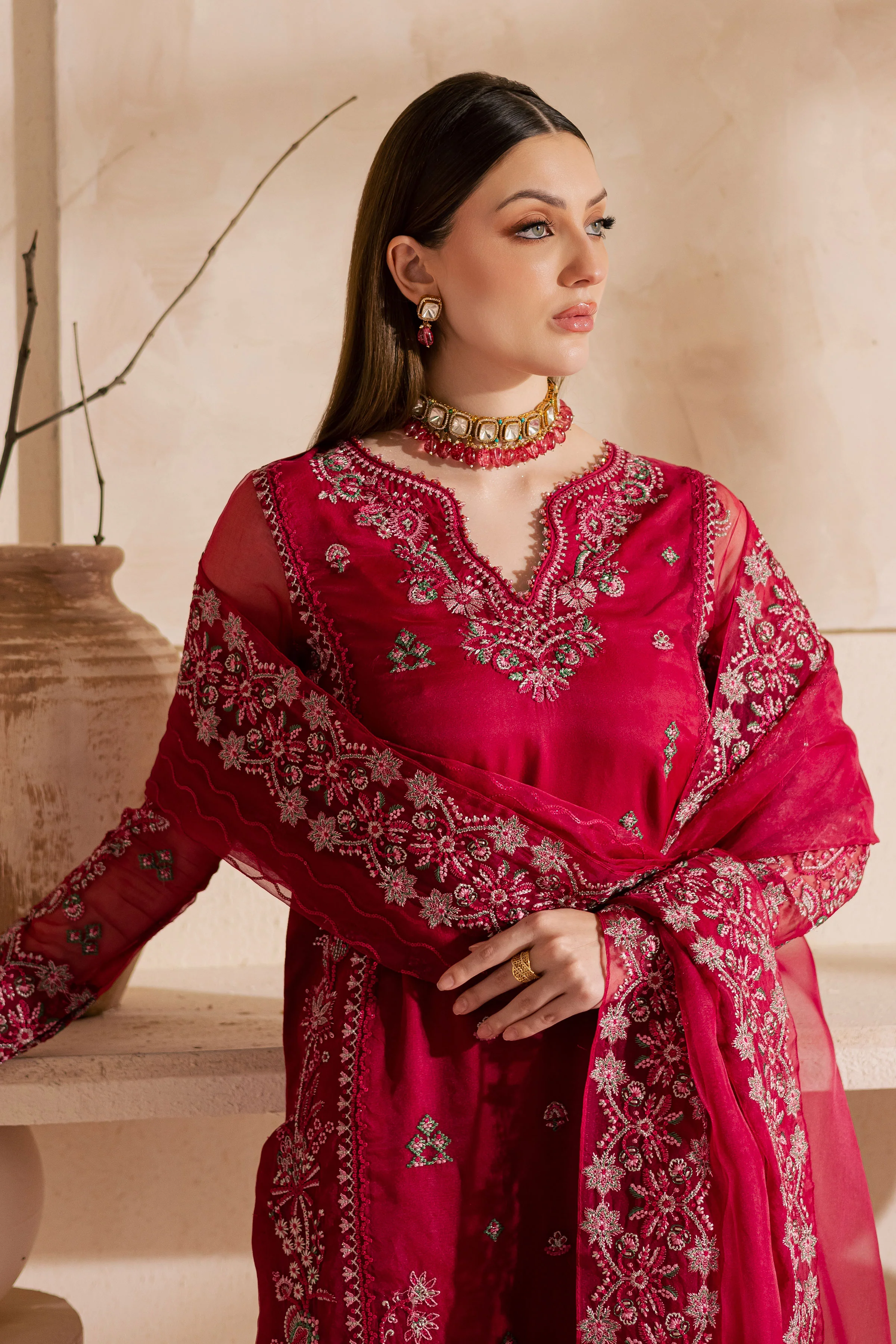 Gulshan Zara 3Pc - Embroidered Luxe Pret - Image 6