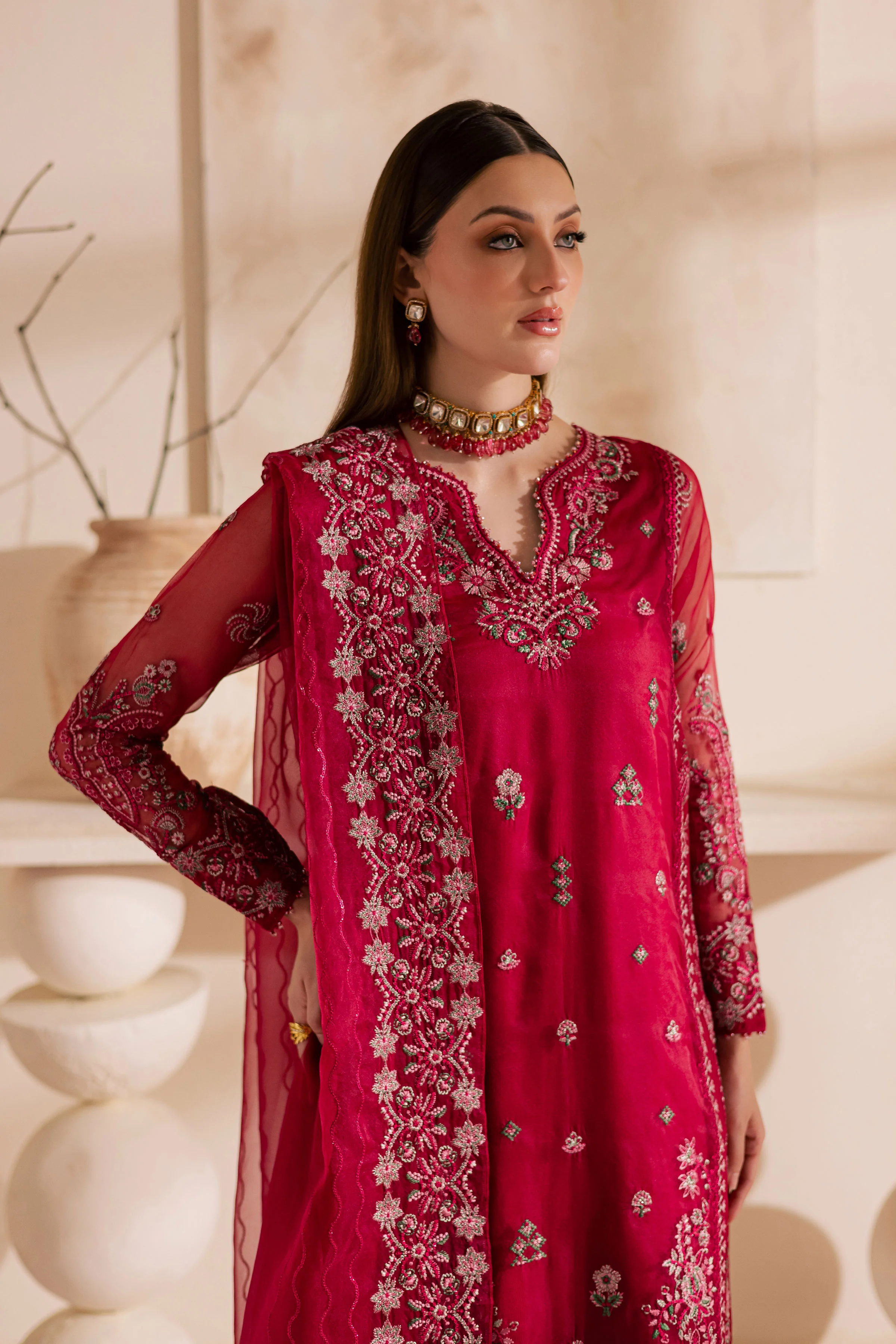Gulshan Zara 3Pc - Embroidered Luxe Pret - Image 7